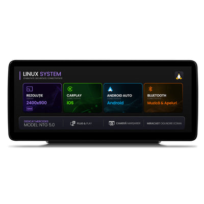 Navigatie Mercedes Benz C-Class W205 (2015-2018), Linux OS & OEM, NTG 5.0, CarPlay & Android Auto Wireless, MirrorLink, Camera AHD, 12.3 Inch - AD-BGMBLNX1250+AD-BGRKITMB005