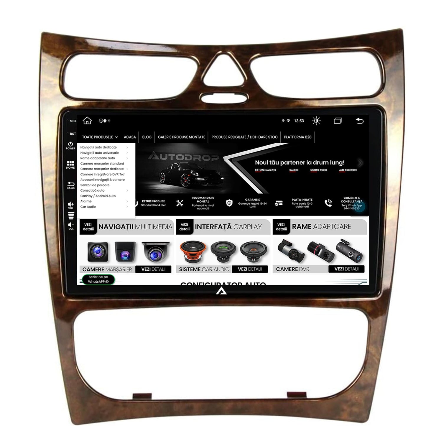 Navigatie Mercedes Benz CLK W209 (2000-2005), Android, Z-Octacore / 8GB RAM + 256GB ROM, 9 INCH - AD-BGZ9008+AD-BGRKIT416V4