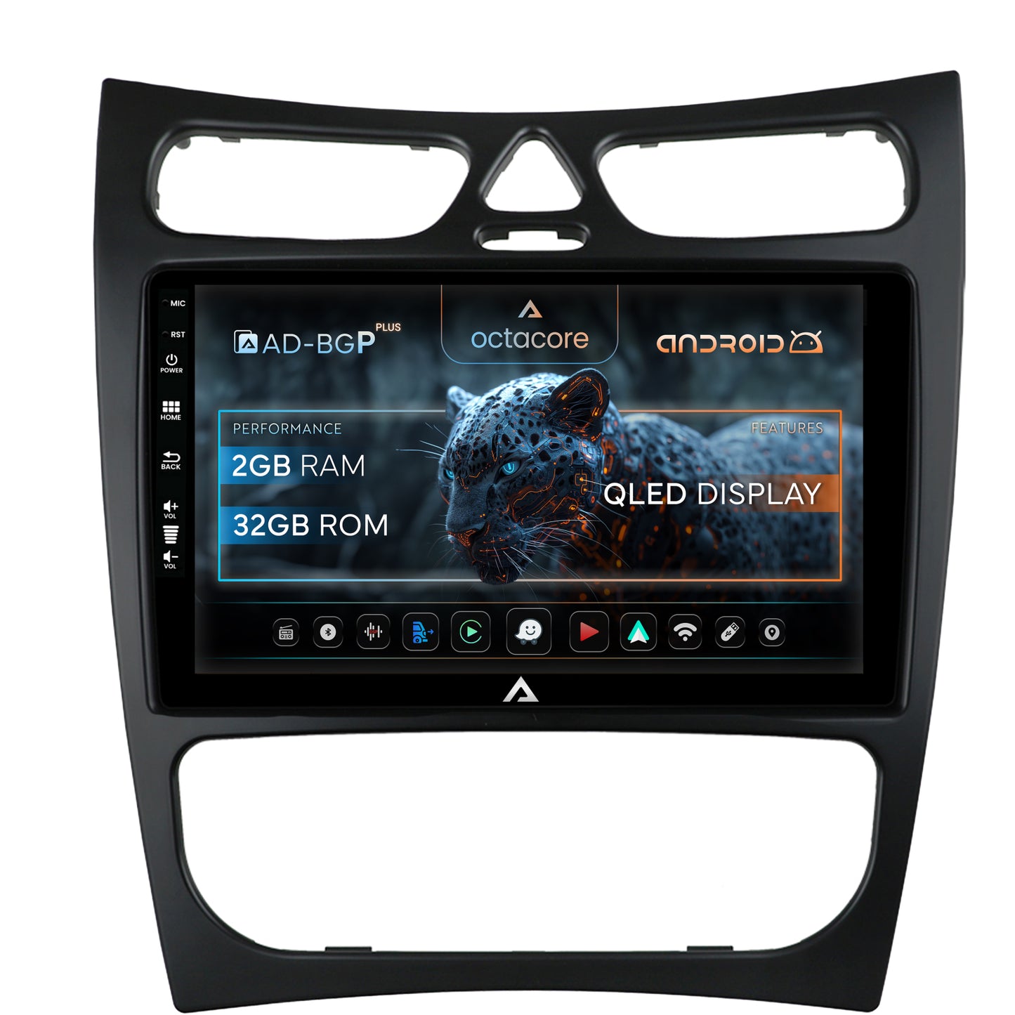 Navigatie Mercedes Benz CLK W209 (2000-2005), Android, P-Octacore / 2GB RAM + 32GB ROM, 9 Inch - AD-BGP9002+AD-BGRKIT416V2