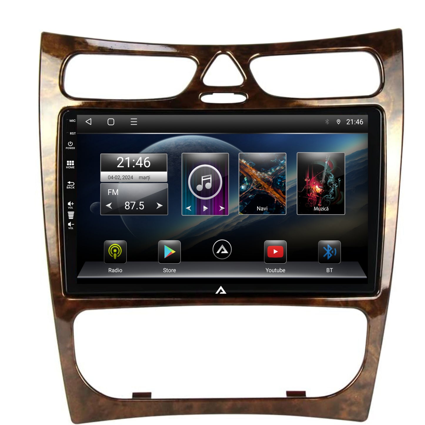 Navigatie Mercedes Benz CLK W209 (2000-2005), Android, P-Octacore / 2GB RAM + 32GB ROM, 9 Inch - AD-BGP9002+AD-BGRKIT416V4