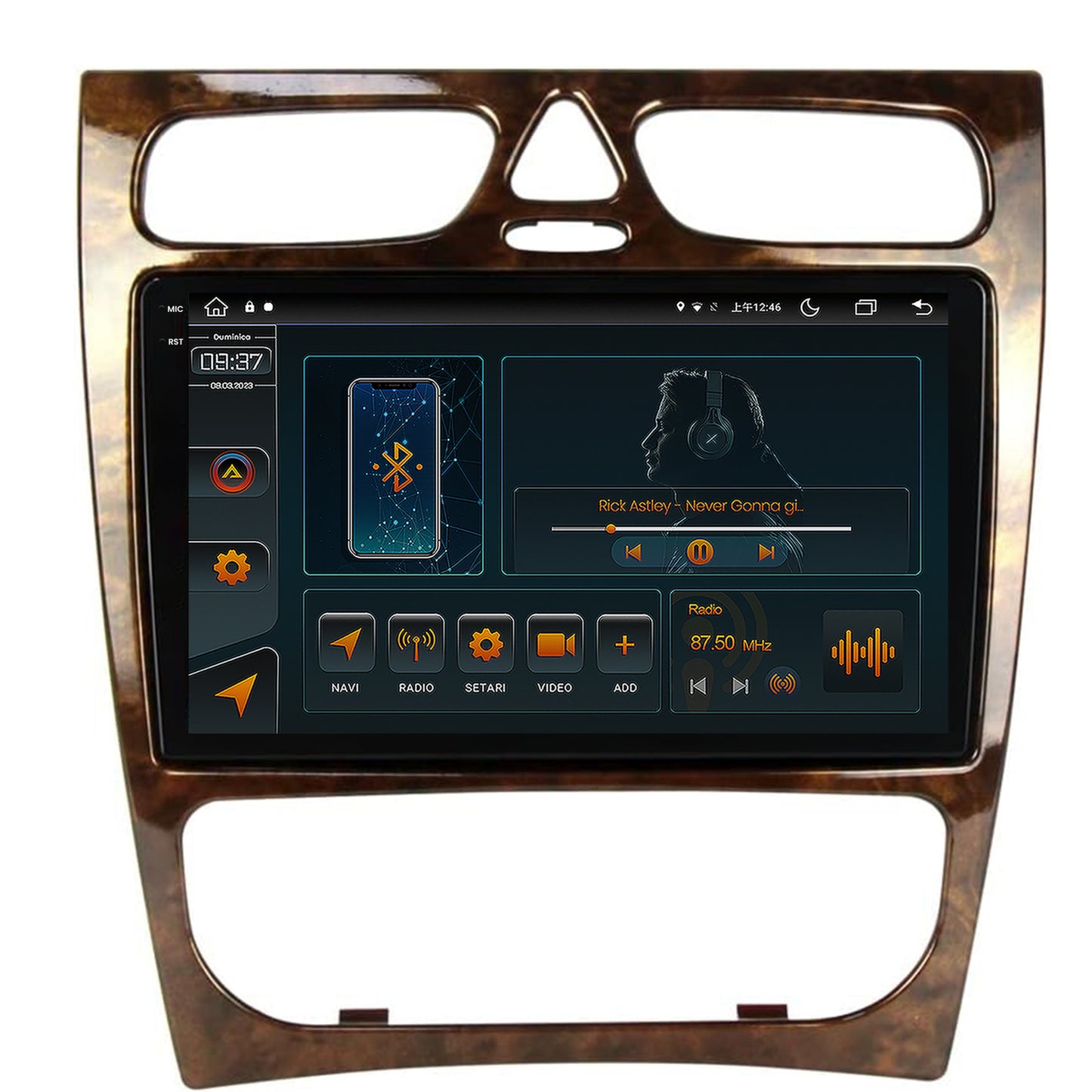 Navigatie Benz C Class (W203) (2002-2004), Android, V-Octacore / 4GB RAM + 64GB ROM, 9.5 Inch - AD-BGV9004+AD-BGRKIT416V3
