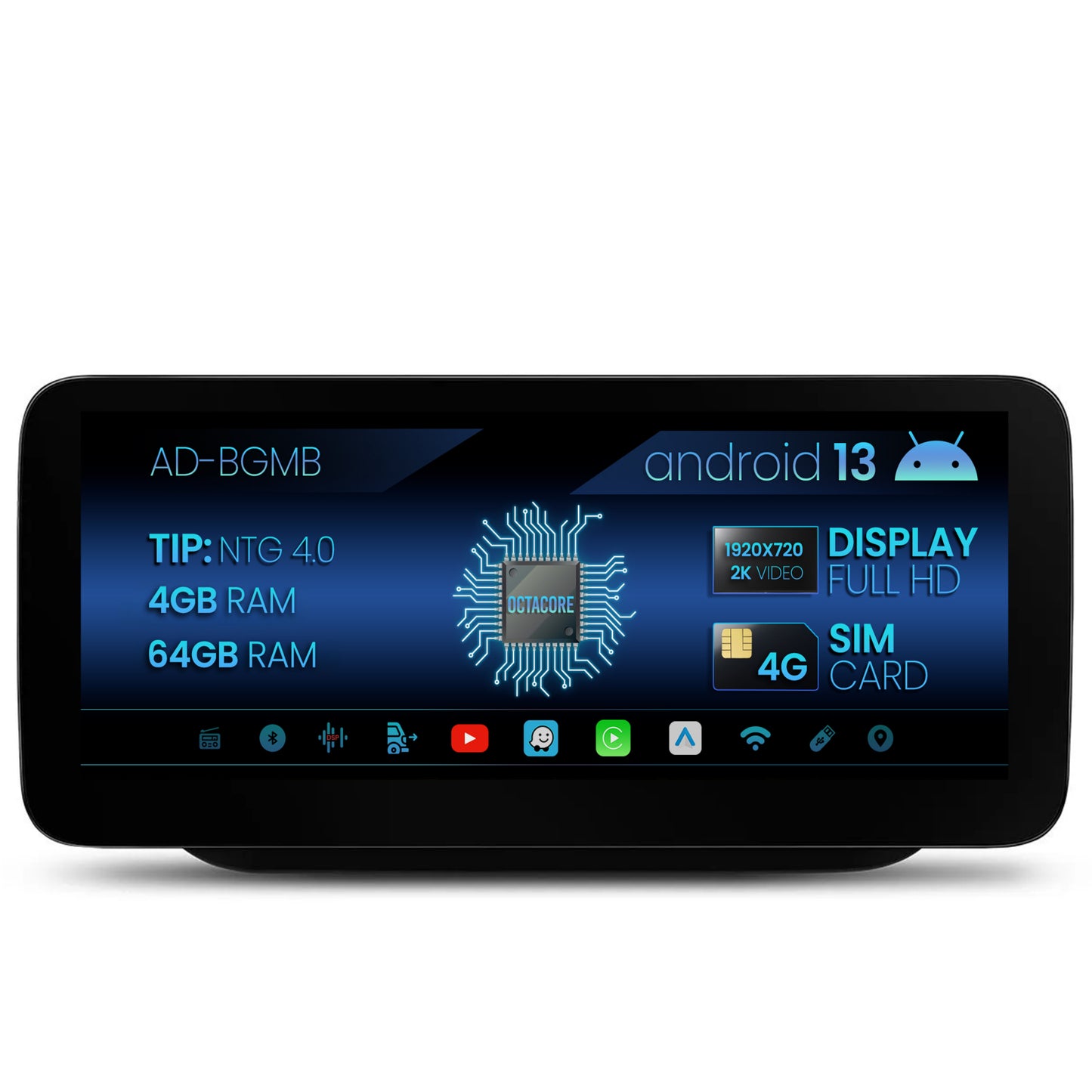 Navigatie Mercedes Benz CLS W218 (2010-2012), NTG 4.0, Android 13, MB-Octacore, 4GB RAM + 64GB ROM, 12.3 Inch - AD-BGMB1200440+AD-BGRKITMB012