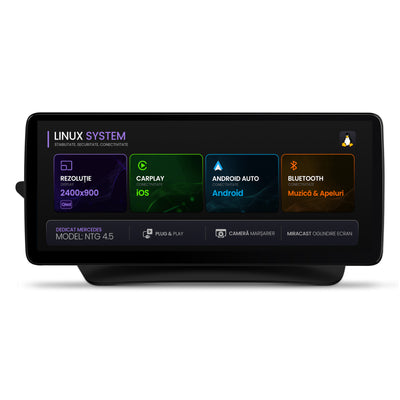 Navigatie Mercedes Benz E-Class C207 (2013-2014), Linux OS & OEM, NTG 4.5, CarPlay & Android Auto Wireless, MirrorLink, Camera AHD, 12.3 Inch - AD-BGMBLNX1245+AD-BGRKITMB010