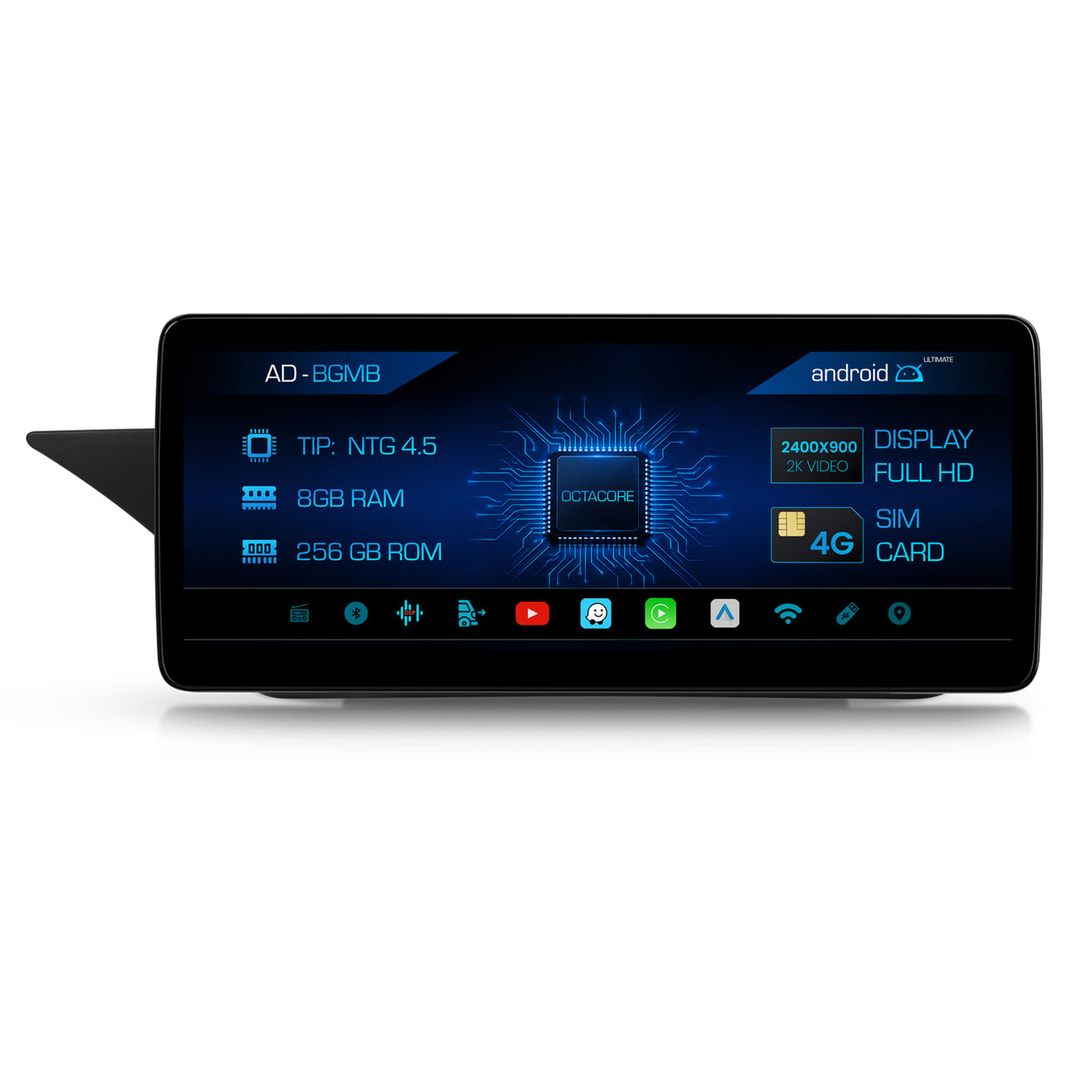 Navigatie Mercedes Benz E-Class W212 (2013-2014), NTG 4.5, Android 13, MB-Octacore, 8GB RAM + 256GB ROM, 12.3 Inch - AD-BGMB1200845+AD-BGRKITMB009