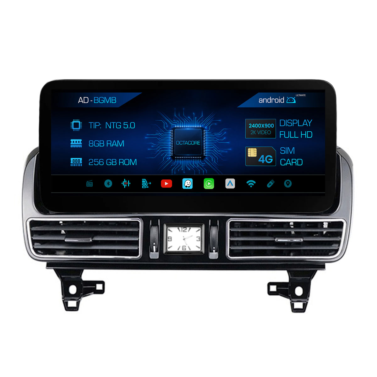 Navigatie Mercedes Benz GLE W166 / GLS X166 (2016-2018), NTG 5.0, Android 13, MB-Octacore, 8GB RAM + 256GB ROM, 12.3 Inch - AD-BGMB1200850+AD-BGRKITMB017