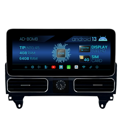 Navigatie Mercedes Benz ML/GL W166 X166 (2012-2015), NTG 4.5, Android 13, MB-Octacore, 4GB RAM + 64GB ROM, 12.3 Inch - AD-BGMB1200445+AD-BGRKITMB016