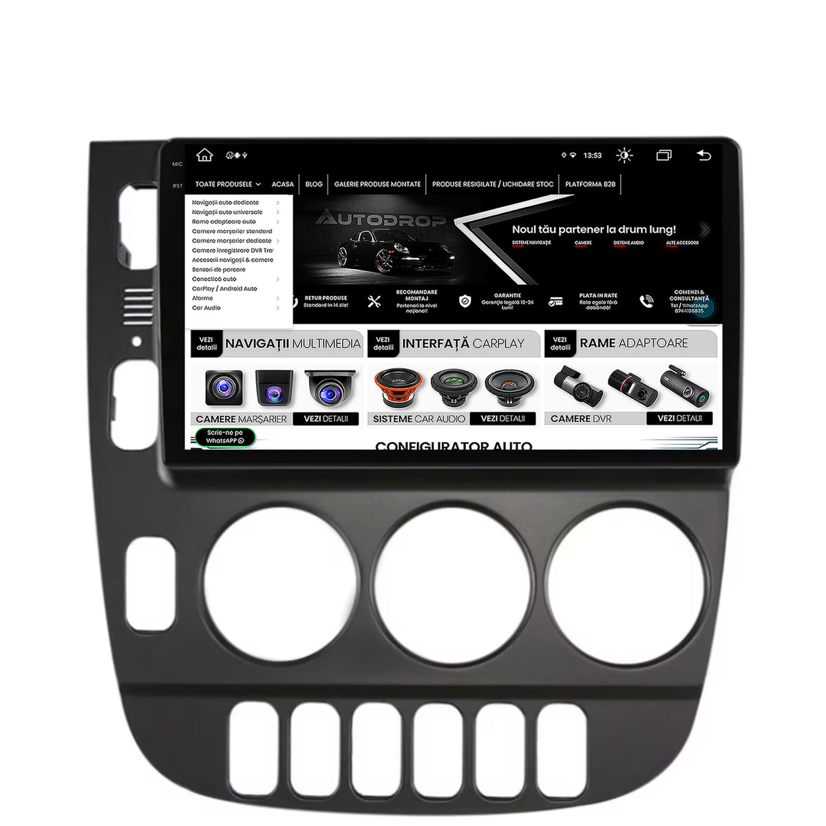 Navigatie Mercedes Benz ML W163 (1998-2005), Android, X-Octacore / 8GB RAM + 256GB ROM, 9.5 Inch - AD-BGX9008+AD-BGRKIT405V2