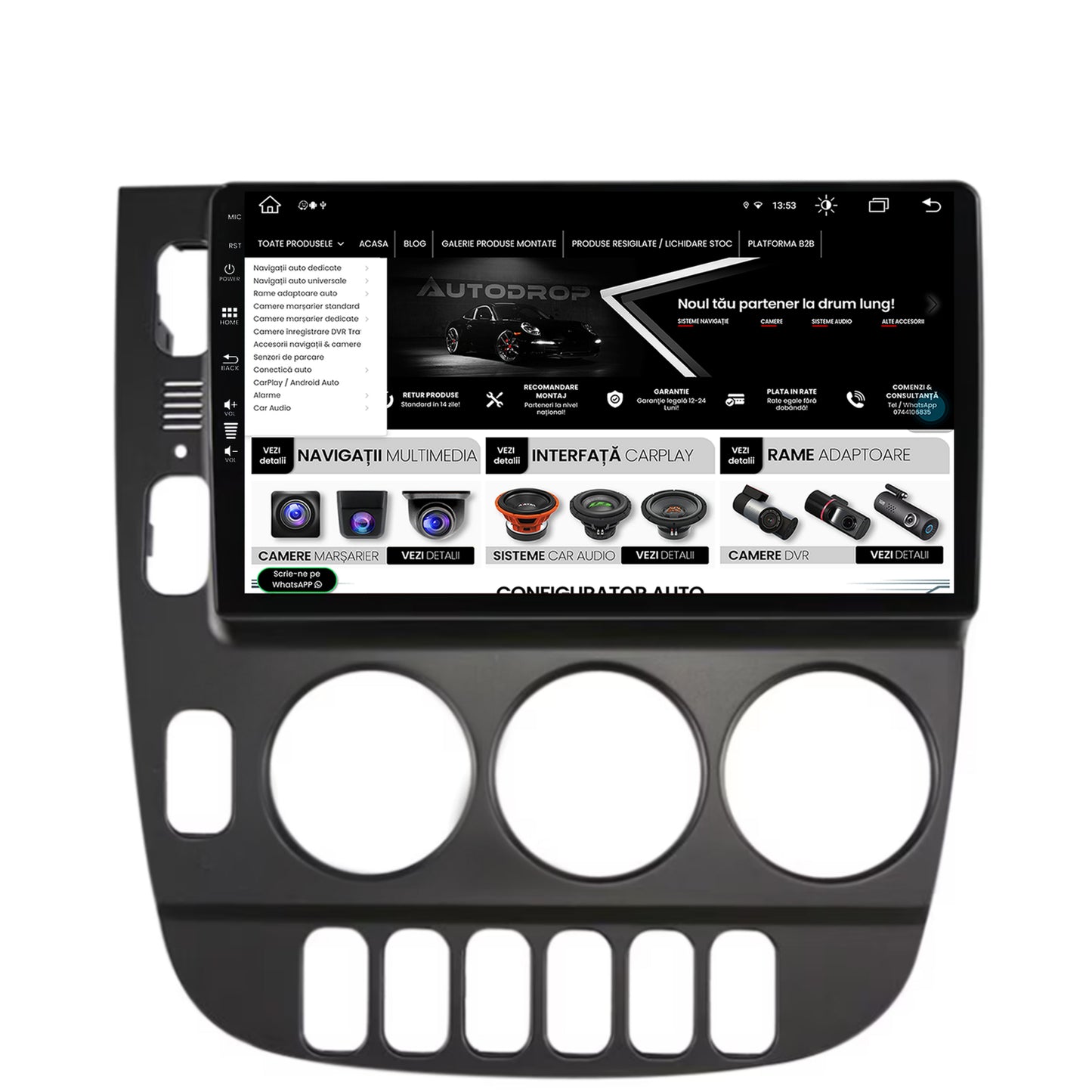 Navigatie Mercedes Benz ML W163 (1998-2005), Android, Z-Octacore / 8GB RAM + 256GB ROM, 9 Inch - AD-BGZ9008+AD-BGRKIT405V2
