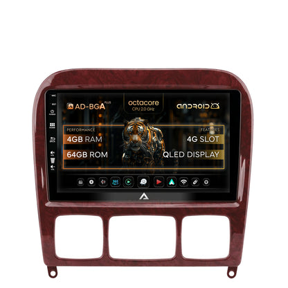 Navigatie Mercedes Benz S-Class (1998-2005), Android, A-Octacore / 4GB RAM + 64GB ROM, 9 Inch - AD-BGA9004+AD-BGRKIT408