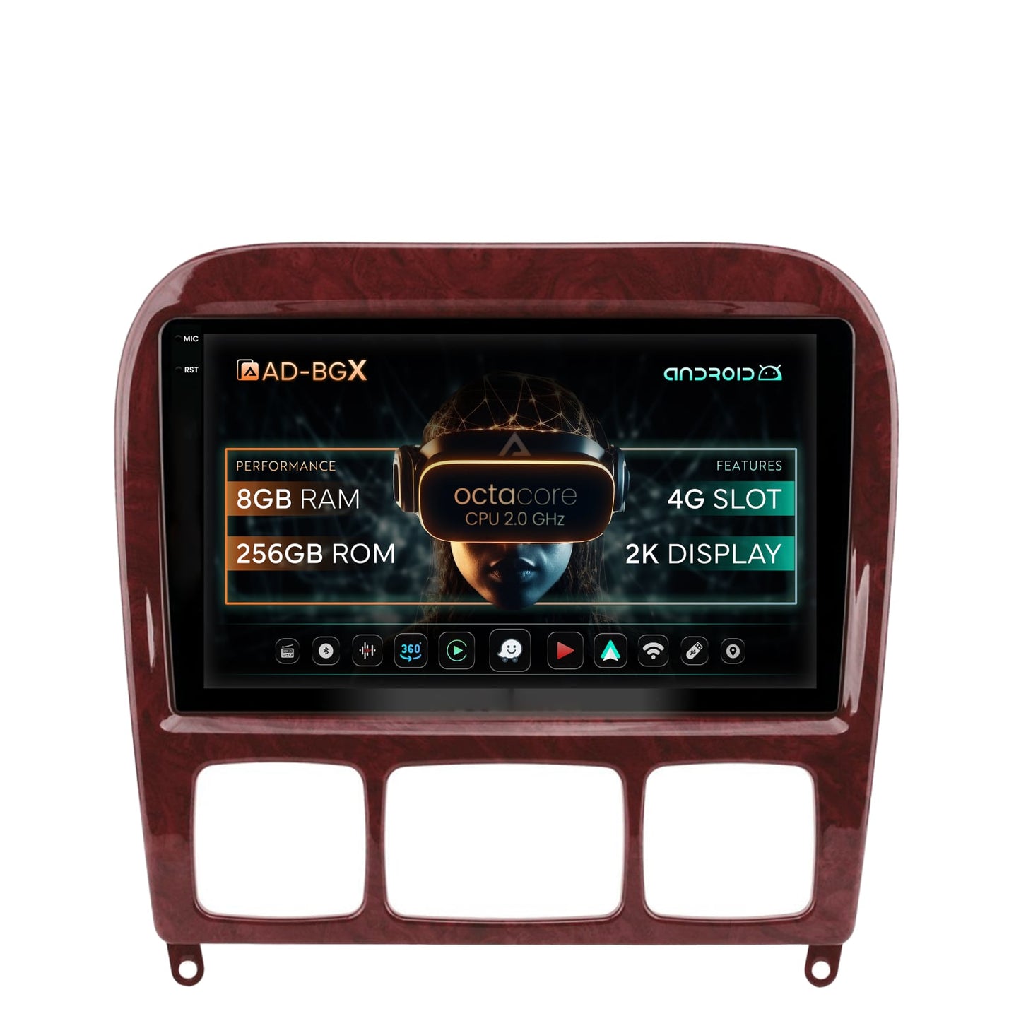 Navigatie Mercedes Benz S-Class (1998-2005), Android, X-Octacore / 8GB RAM + 256GB ROM, 9.5 Inch - AD-BGX9008+AD-BGRKIT408
