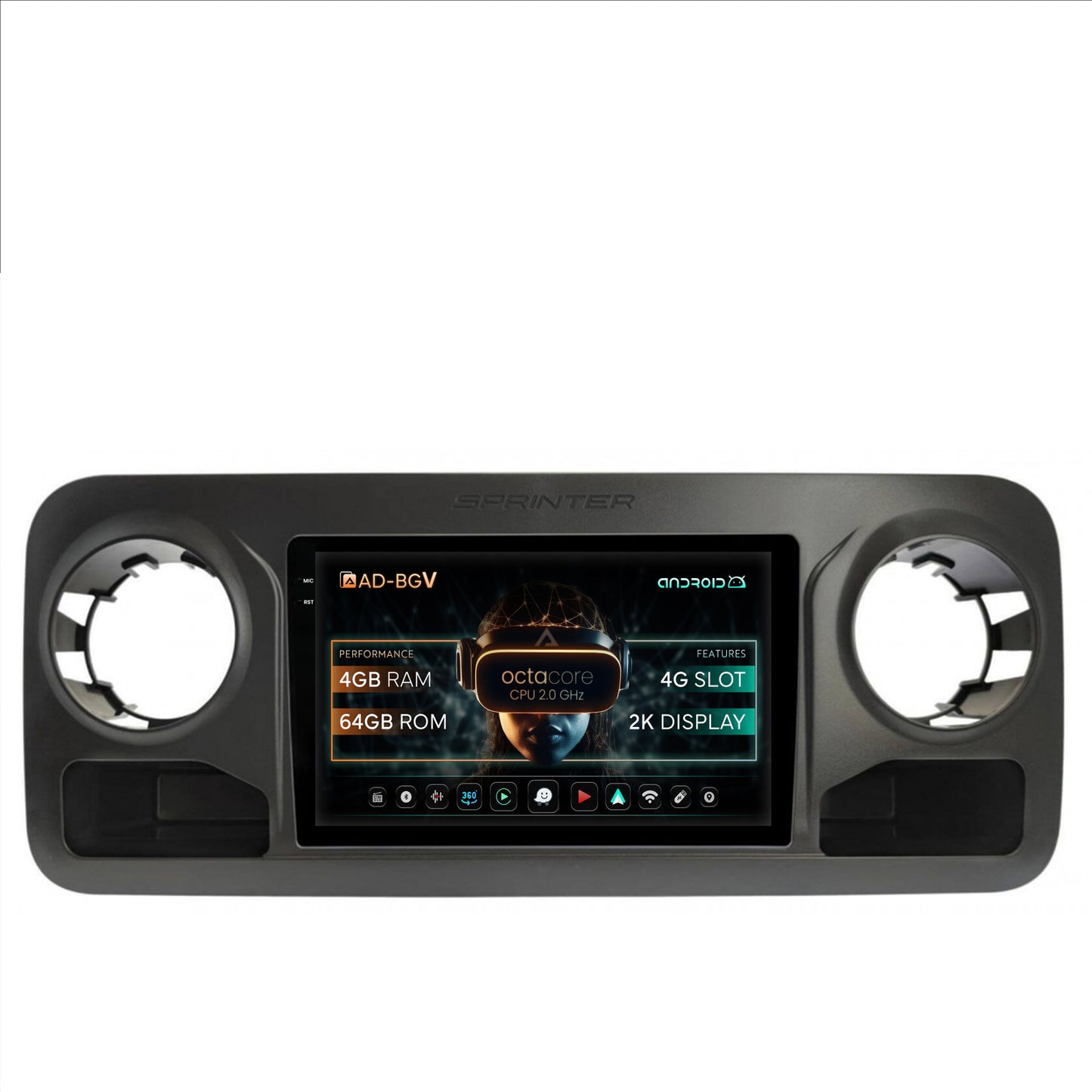 Navigatie Mercedes Benz Sprinter (2018+), Android, V-Octacore / 4GB RAM + 64GB ROM, 10.36 Inch - AD-BGV10004+AD-BGRKIT407V2