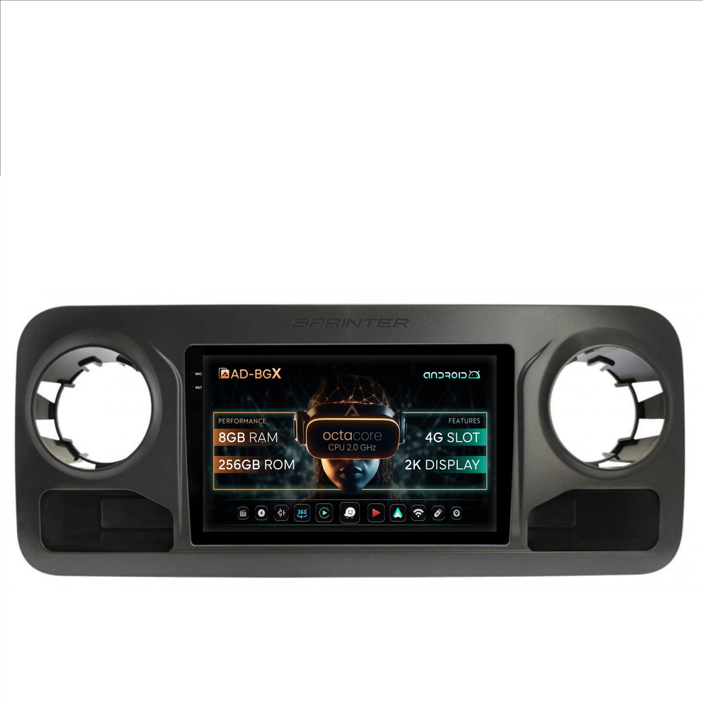 Navigatie Mercedes Benz Sprinter (2018+), Android, X-Octacore / 8GB RAM + 256GB ROM, 10.36 Inch - AD-BGX10008+AD-BGRKIT407V2