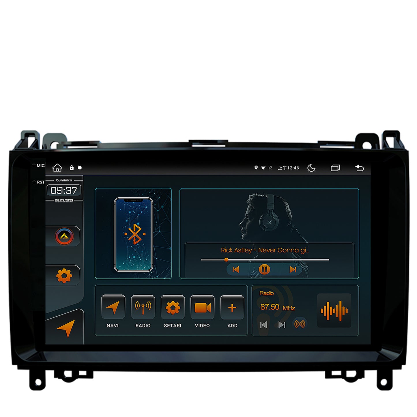 Navigatie Mercedes Benz Sprinter, Viano, Vito, A/B Class, Crafter, Android, V-Octacore / 4GB RAM + 64GB ROM, 9.5 Inch - AD-BGV9004+AD-BGRKIT407