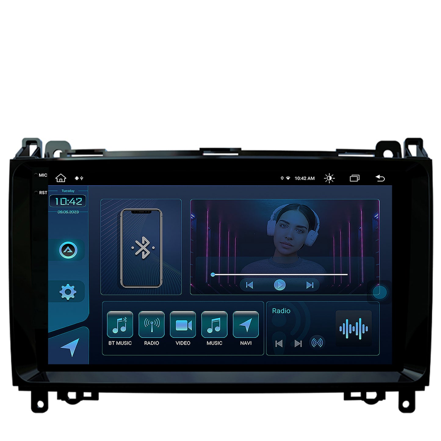 Navigatie Mercedes Benz Sprinter, Viano, Vito, A/B Class, Crafter, Android, X-Octacore / 8GB RAM + 256GB ROM, 9.5 Inch - AD-BGX9008+AD-BGRKIT407