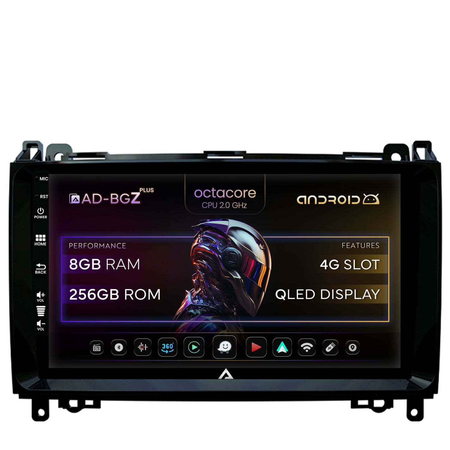 Navigatie Mercedes Benz Sprinter, Viano, Vito, A/B Class, Crafter, Android, Z-Octacore / 8GB RAM + 256GB ROM, 9 Inch - AD-BGZ9008+AD-BGRKIT407