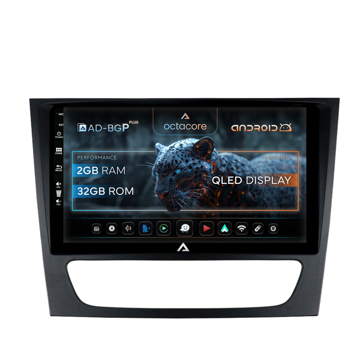 Navigatie Mercedes Benz W211/CLS, Android, P-Octacore / 2GB RAM + 32GB ROM, 9 Inch - AD-BGP9002+AD-BGRKIT415