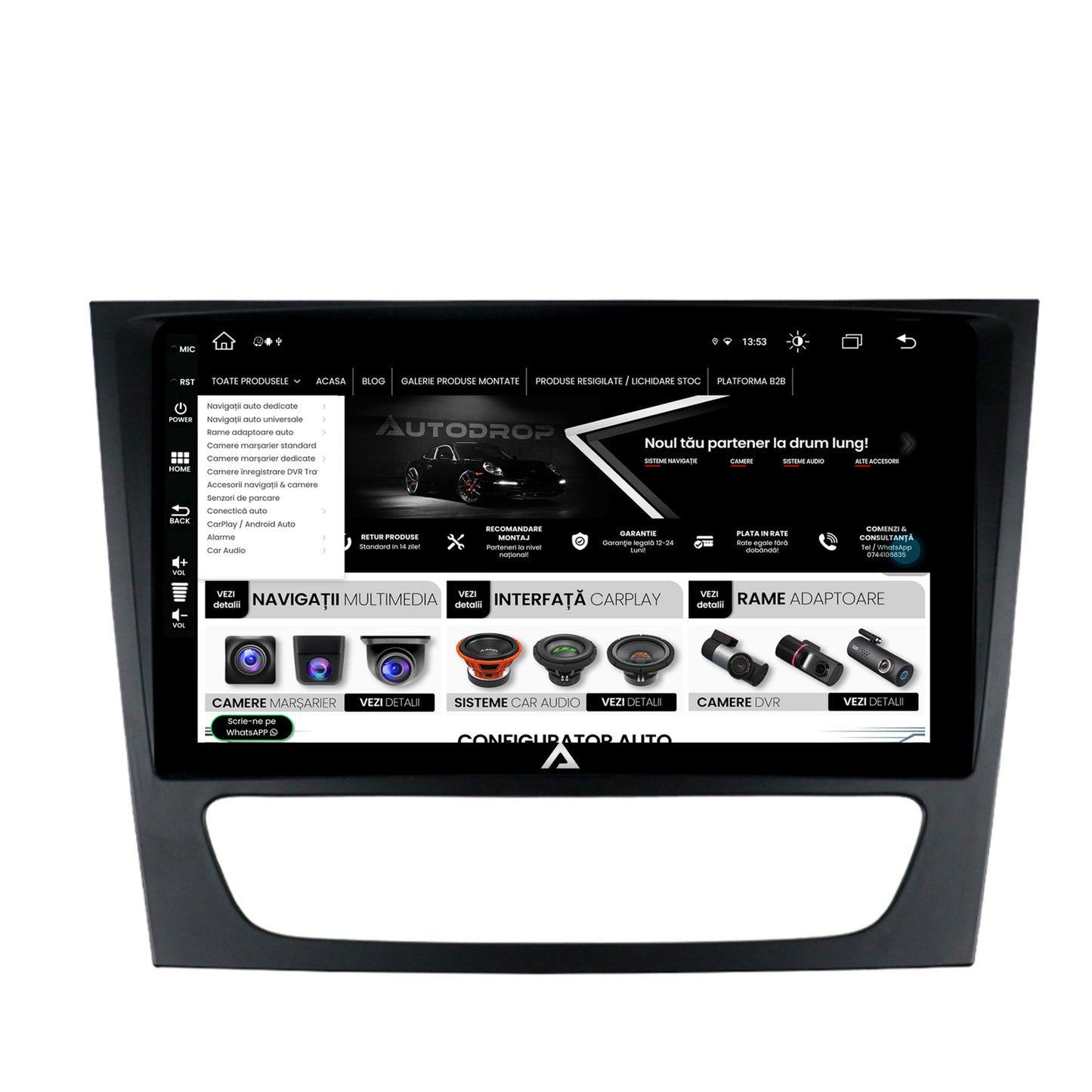 Navigatie Mercedes Benz W211/CLS, Android, Z-Octacore / 8GB RAM + 256GB ROM, 9 Inch - AD-BGZ9008+AD-BGRKIT415