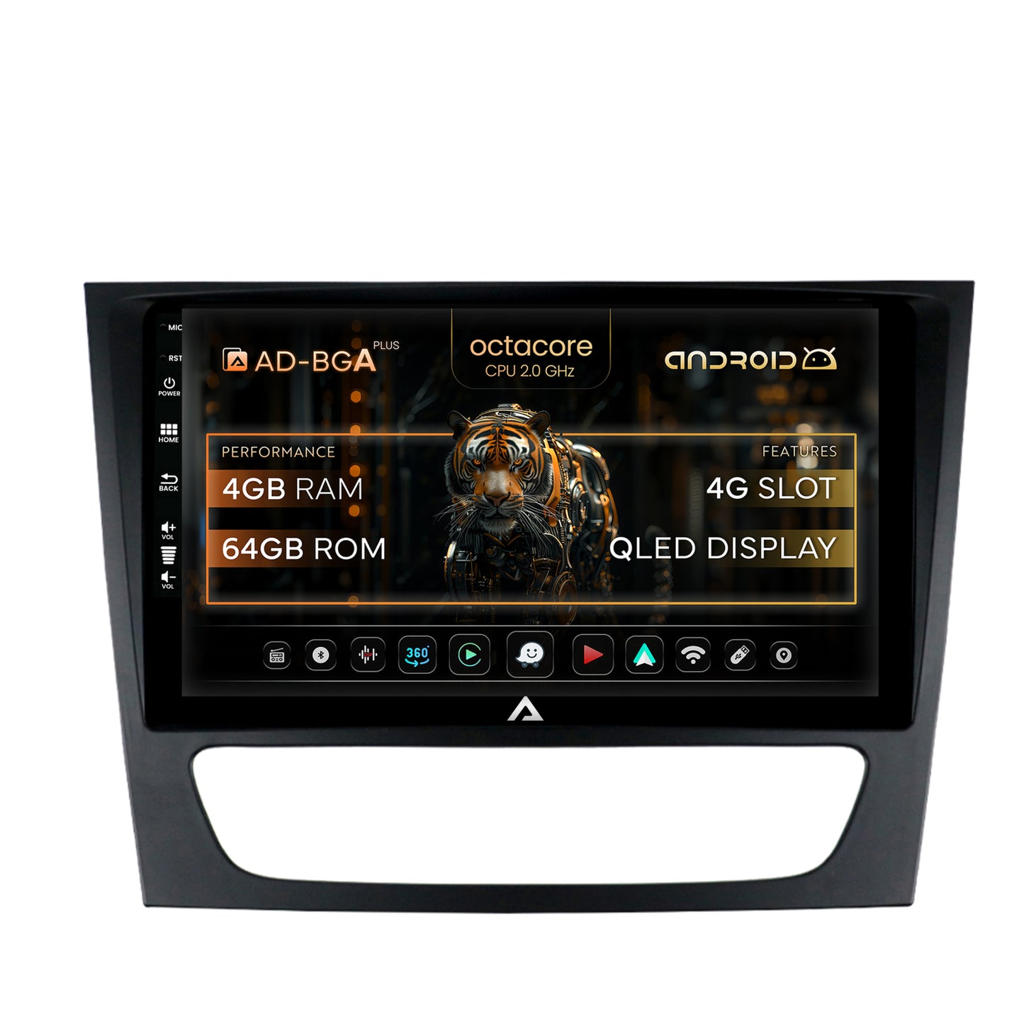 Navigatie Mercedes Benz W211/CLS, Android, A-Octacore / 4GB RAM + 64GB ROM, 9 Inch - AD-BGA9004+AD-BGRKIT415