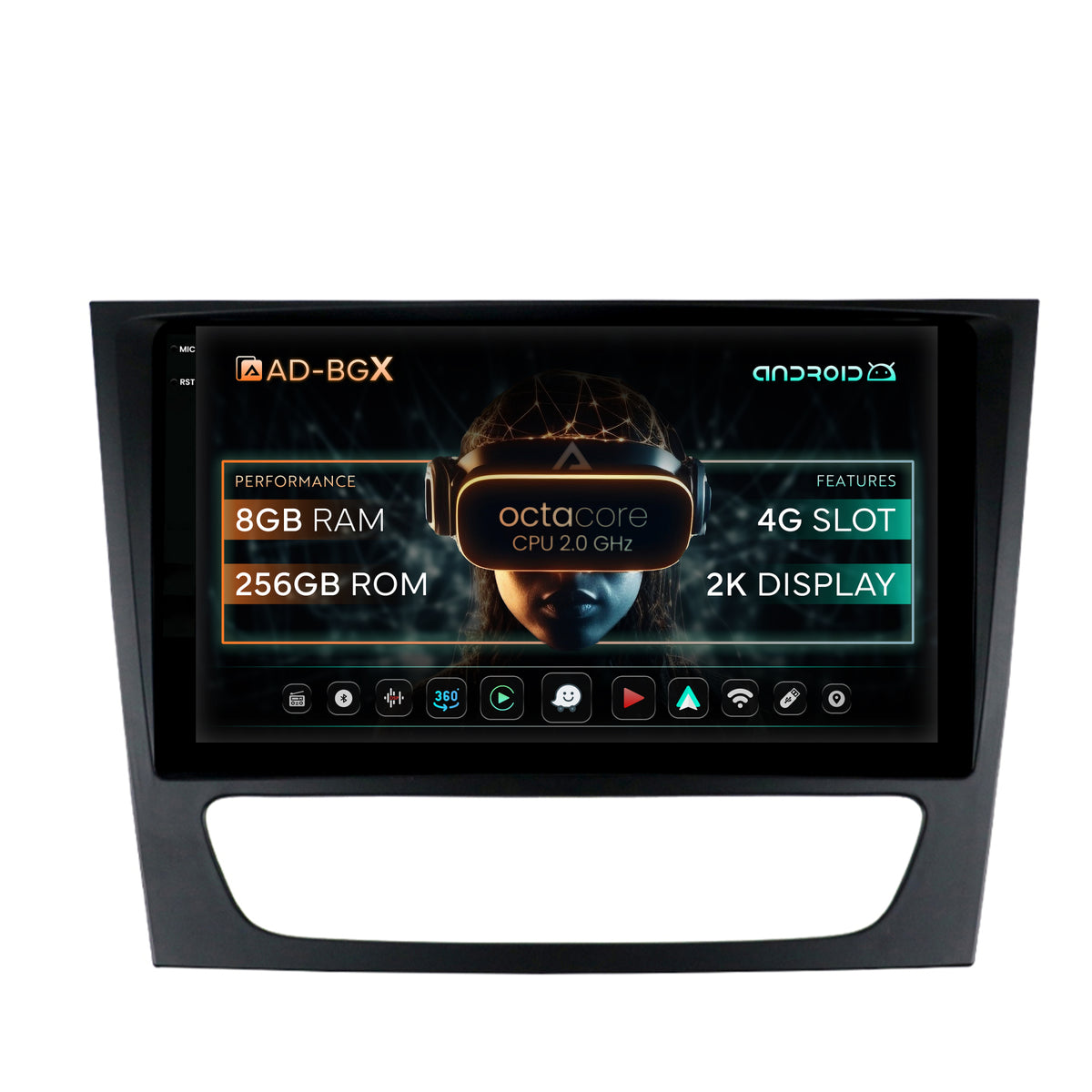Navigatie Mercedes Benz W211/CLS, Android, X-Octacore / 8GB RAM + 256GB ROM, 9.5 Inch - AD-BGX9008+AD-BGRKIT415