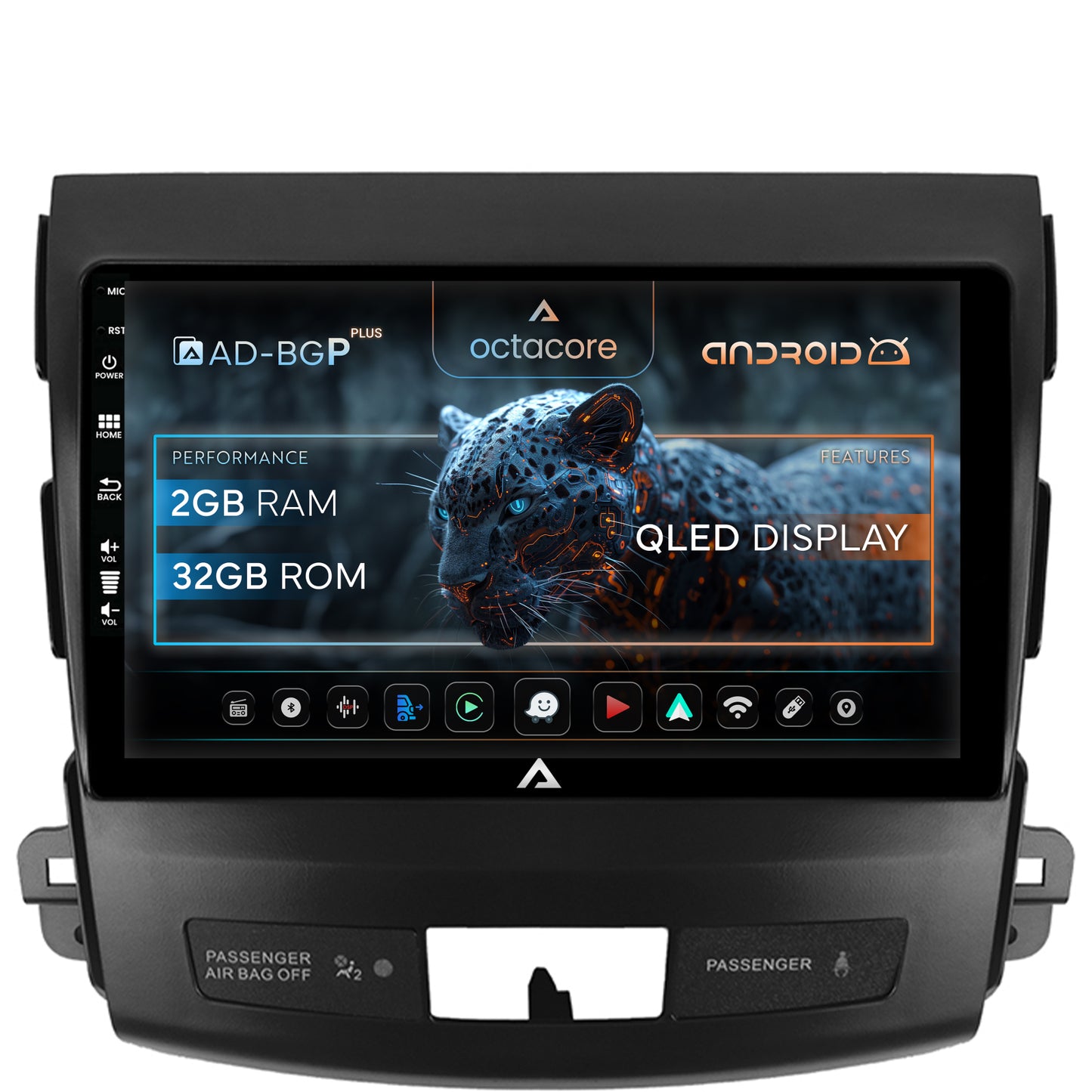 Navigatie Mitstubishi Outlander / Peugeot 4007 / Citroen C-Crosser, Android, P-Octacore / 2GB RAM + 32GB ROM, 9 Inch - AD-BGP9002+AD-BGRKIT276