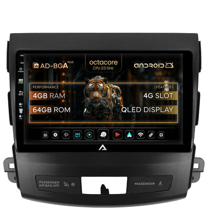 Navigatie Mitstubishi Outlander / Peugeot 4007 / Citroen C-Crosser, Android, A-Octacore / 4GB RAM + 64GB ROM, 9 Inch - AD-BGA9004+AD-BGRKIT276