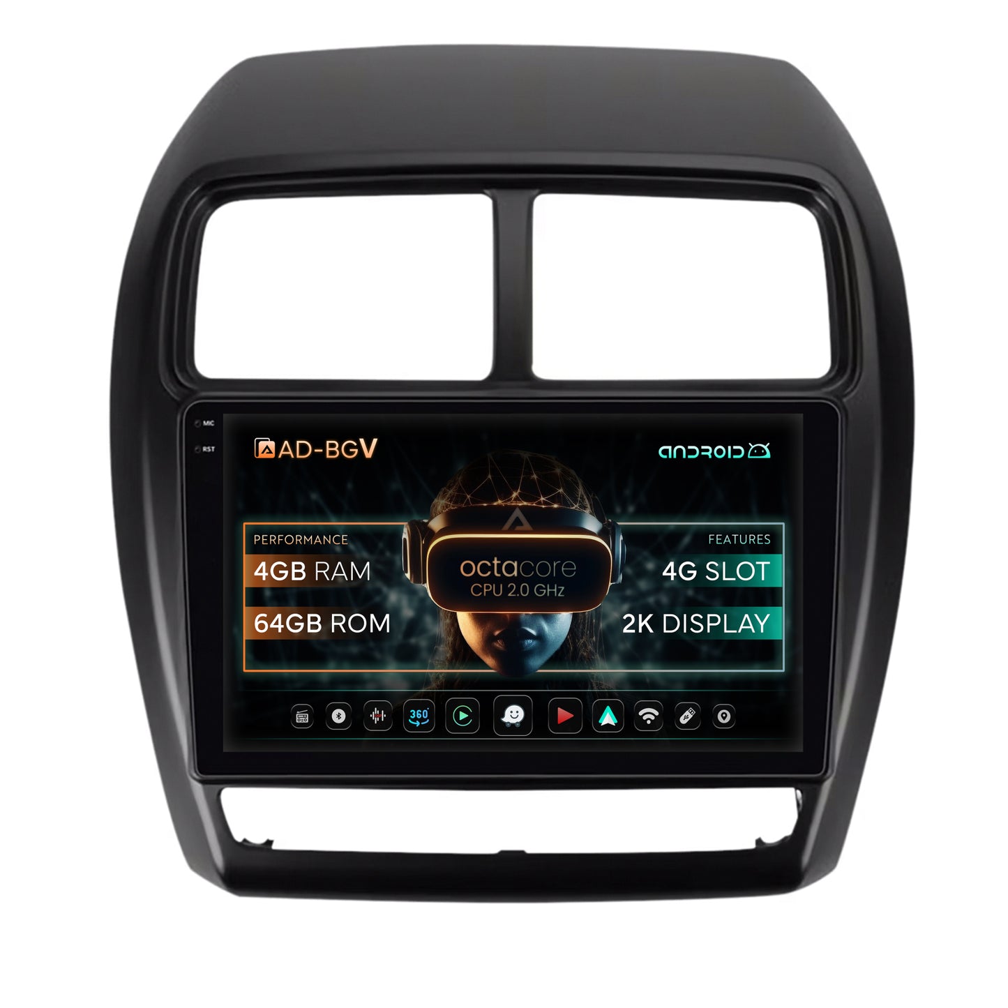 Navigatie Mitsubishi ASX (2016-2019), Android, V-Octacore / 4GB RAM + 64GB ROM, 9.5 Inch - AD-BGV9004+AD-BGRKIT267V2