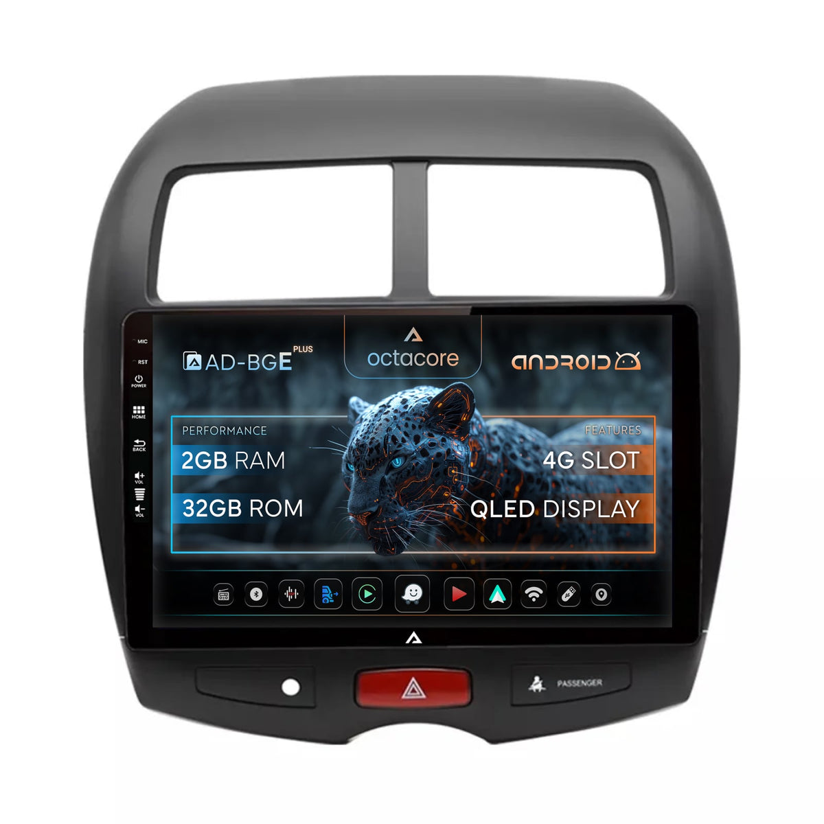 Navigatie Mitsubishi ASX / Peugeot 4008 (2010-2018), Android, E-Octacore / 2GB RAM + 32GB ROM, 10.1 Inch - AD-BGE10002+AD-BGRKIT267