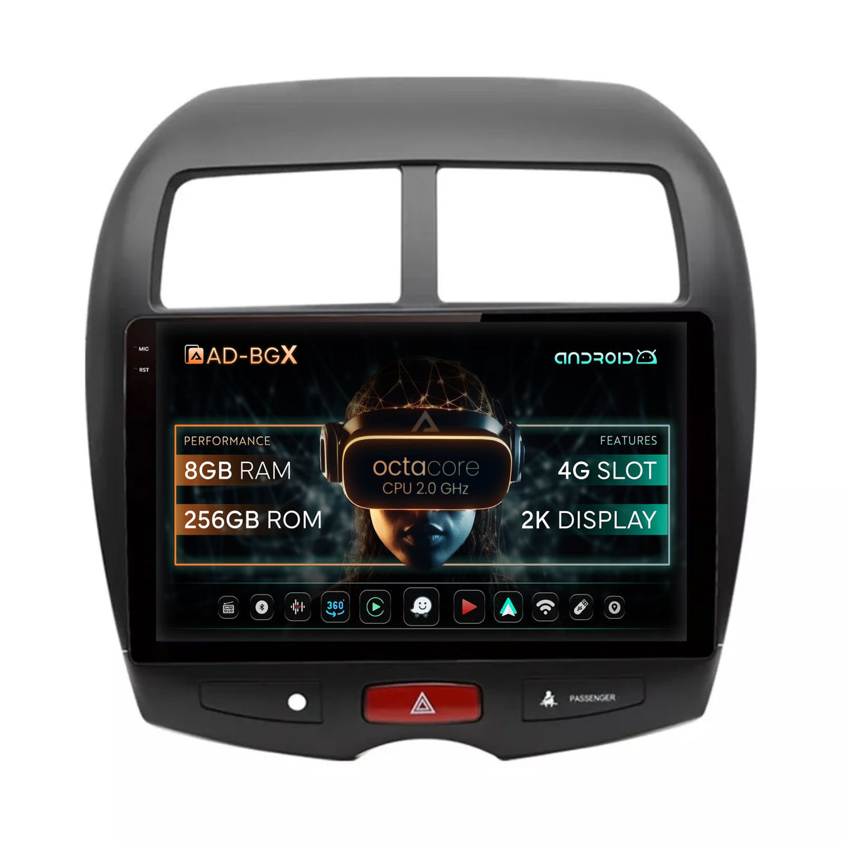 Navigatie Mitsubishi ASX / Peugeot 4008 (2010-2018), Android, V-Octacore / 4GB RAM + 64GB ROM, 10.36 Inch - AD-BGV10004+AD-BGRKIT267