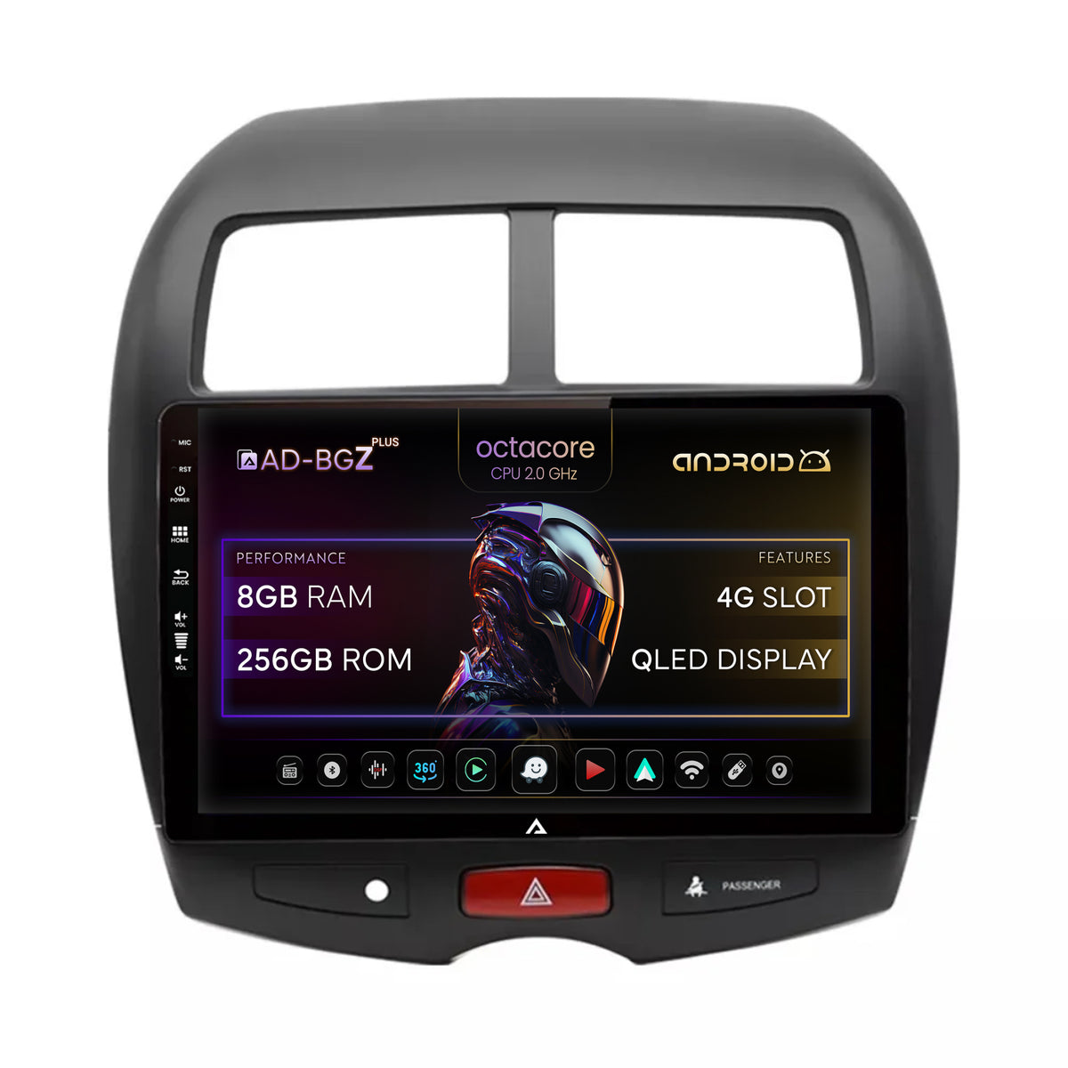 Navigatie Mitsubishi ASX / Peugeot 4008 (2010-2018), Android, Z-Octacore / 8GB RAM + 256GB ROM, 10.1 Inch - AD-BGZ10008+AD-BGRKIT267