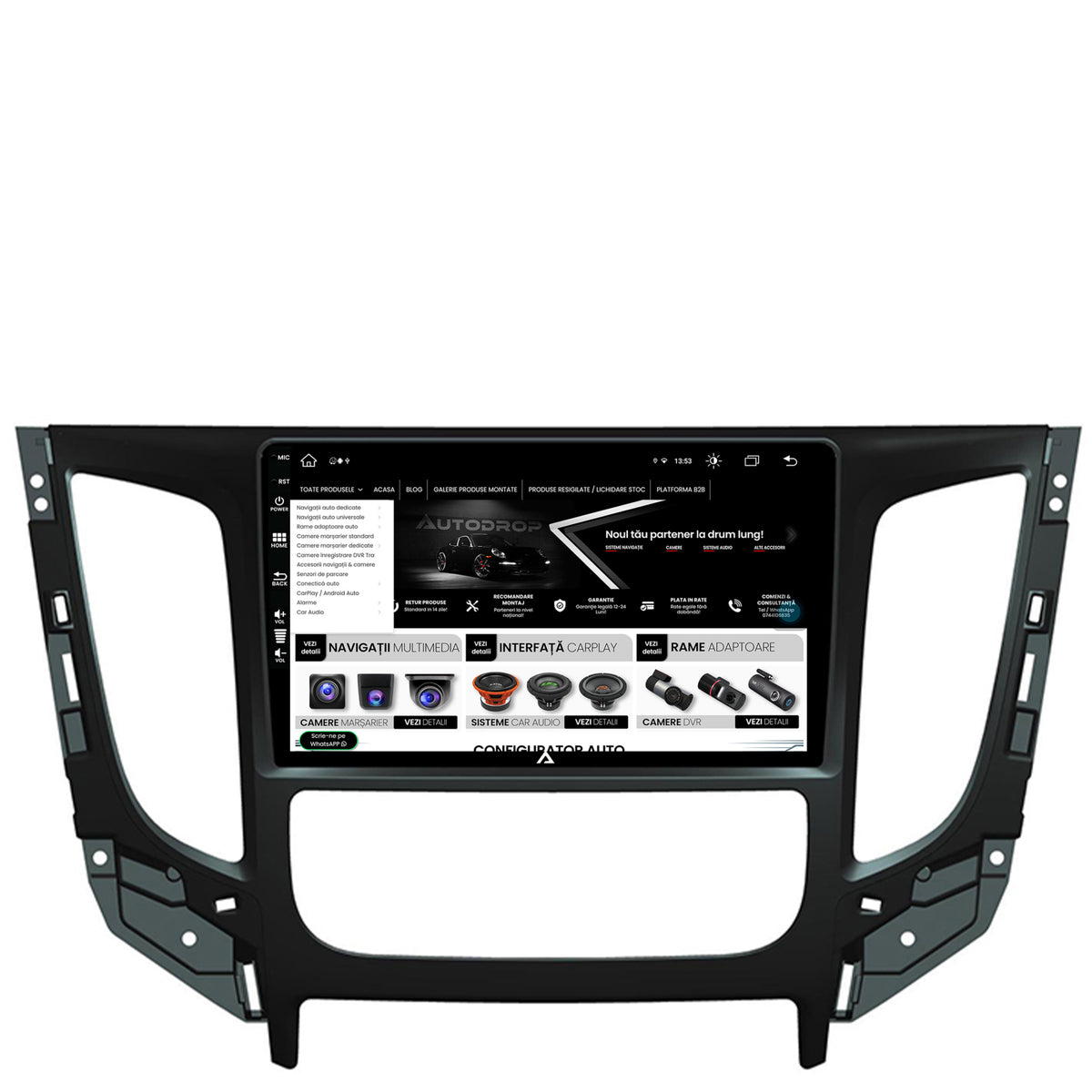 Navigatie Mitsubishi L200 (2014-2020), Android, Z-Octacore / 8GB RAM + 256GB ROM, 9 Inch - AD-BGZ9008+AD-BGRKIT274