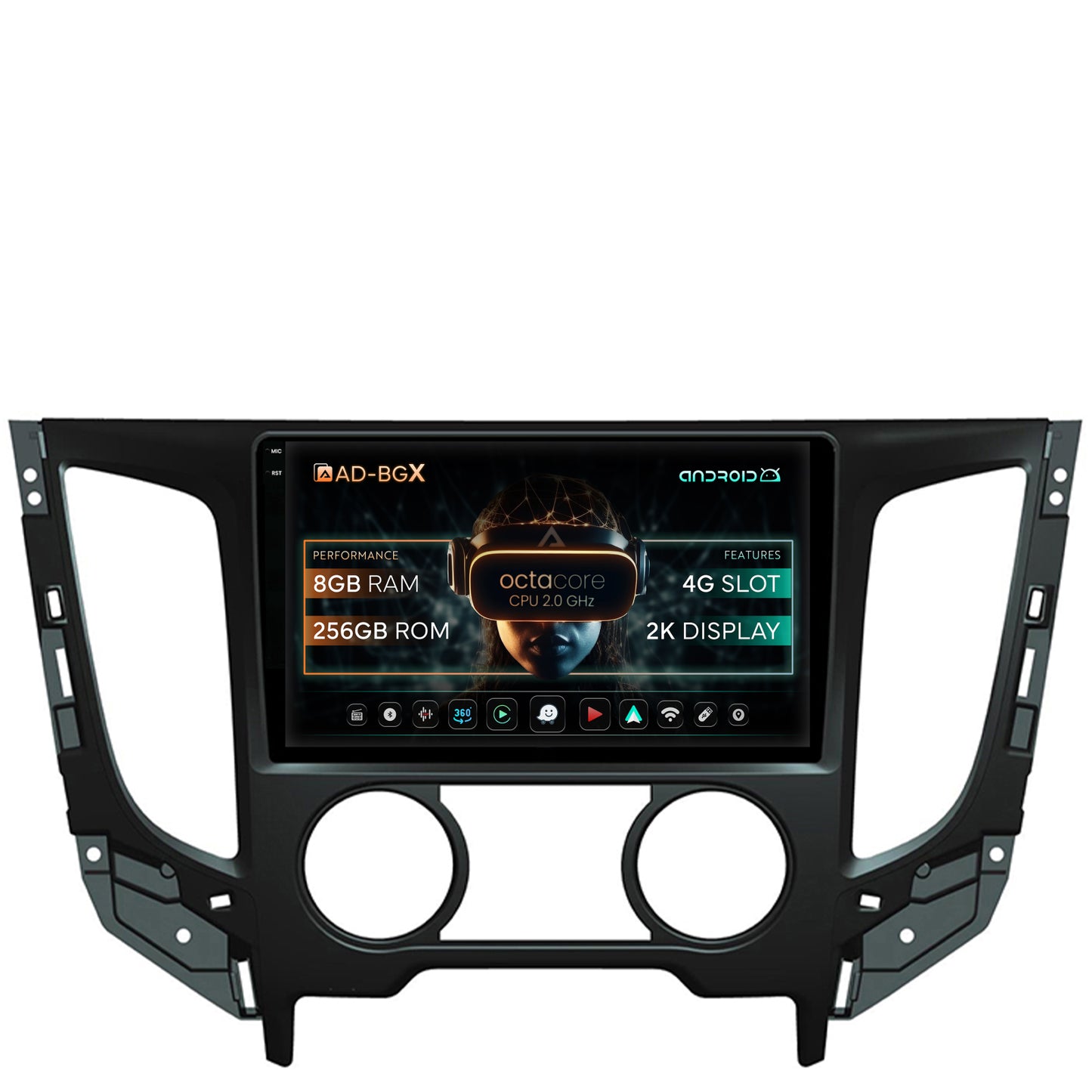 Navigatie Mitsubishi L200 (2014-2020), Android, X-Octacore / 8GB RAM + 256GB ROM, 9.5 Inch - AD-BGX9008+AD-BGRKIT273