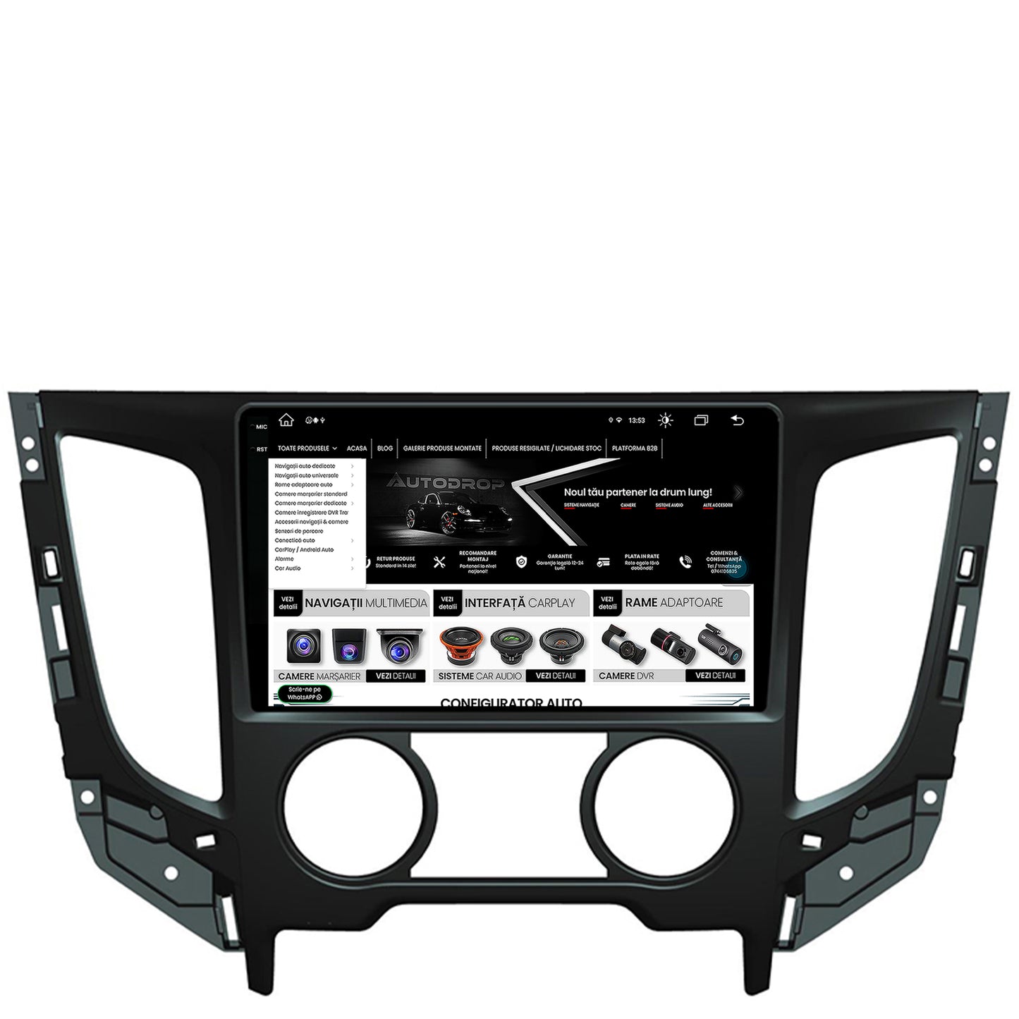 Navigatie Mitsubishi L200 (2014-2020), Android, X-Octacore / 8GB RAM + 256GB ROM, 9.5 Inch - AD-BGX9008+AD-BGRKIT273
