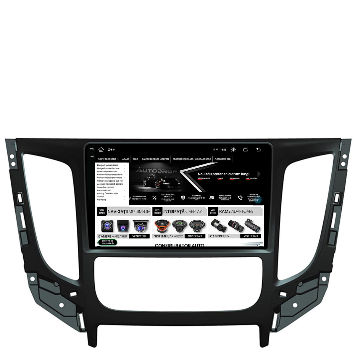 Navigatie Mitsubishi L200 (2014-2020), Android, X-Octacore / 8GB RAM + 256GB ROM, 9.5 Inch - AD-BGX9008+AD-BGRKIT274
