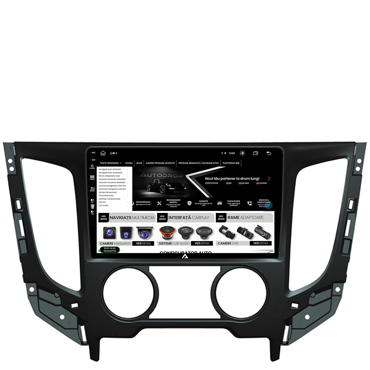 Navigatie Mitsubishi L200 (2014-2020), Android, Z-Octacore / 8GB RAM + 256GB ROM, 9 Inch - AD-BGZ9008+AD-BGRKIT273