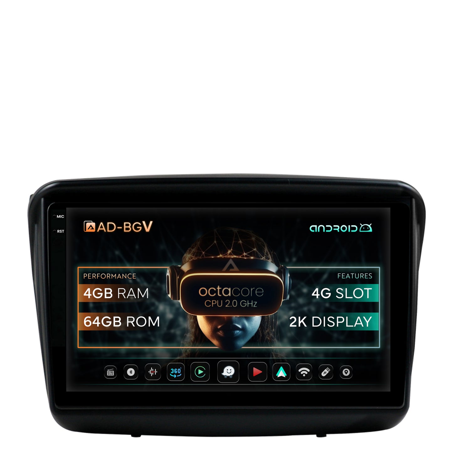 Navigatie Mitsubishi L200 / Pajero Sport, Android, V-Octacore / 4GB RAM + 64GB ROM, 9.5 Inch - AD-BGV9004+AD-BGRKIT278