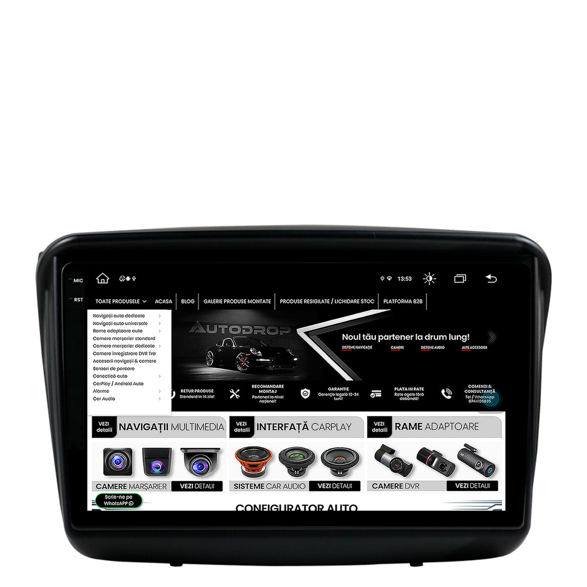 Navigatie Mitsubishi L200 / Pajero Sport, Android, X-Octacore / 8GB RAM + 256GB ROM, 9.5 Inch - AD-BGX9008+AD-BGRKIT278