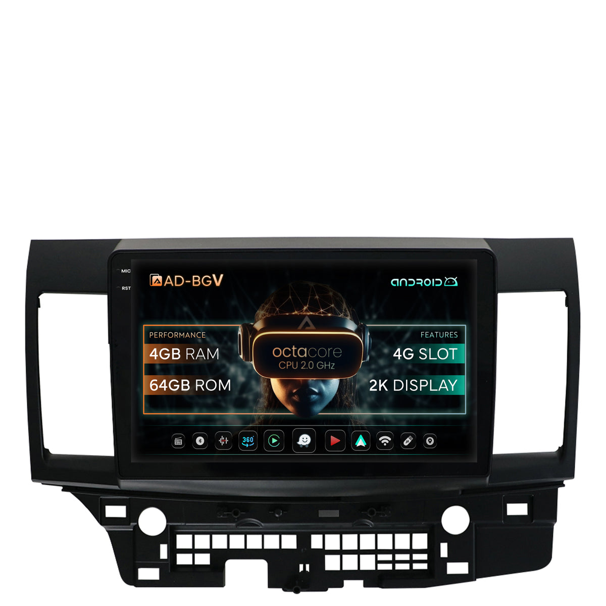Navigatie Mitsubishi Lancer (2007-2016), Android, V-Octacore / 4GB RAM + 64GB ROM, 10.36 Inch - AD-BGV10004+AD-BGRKIT269