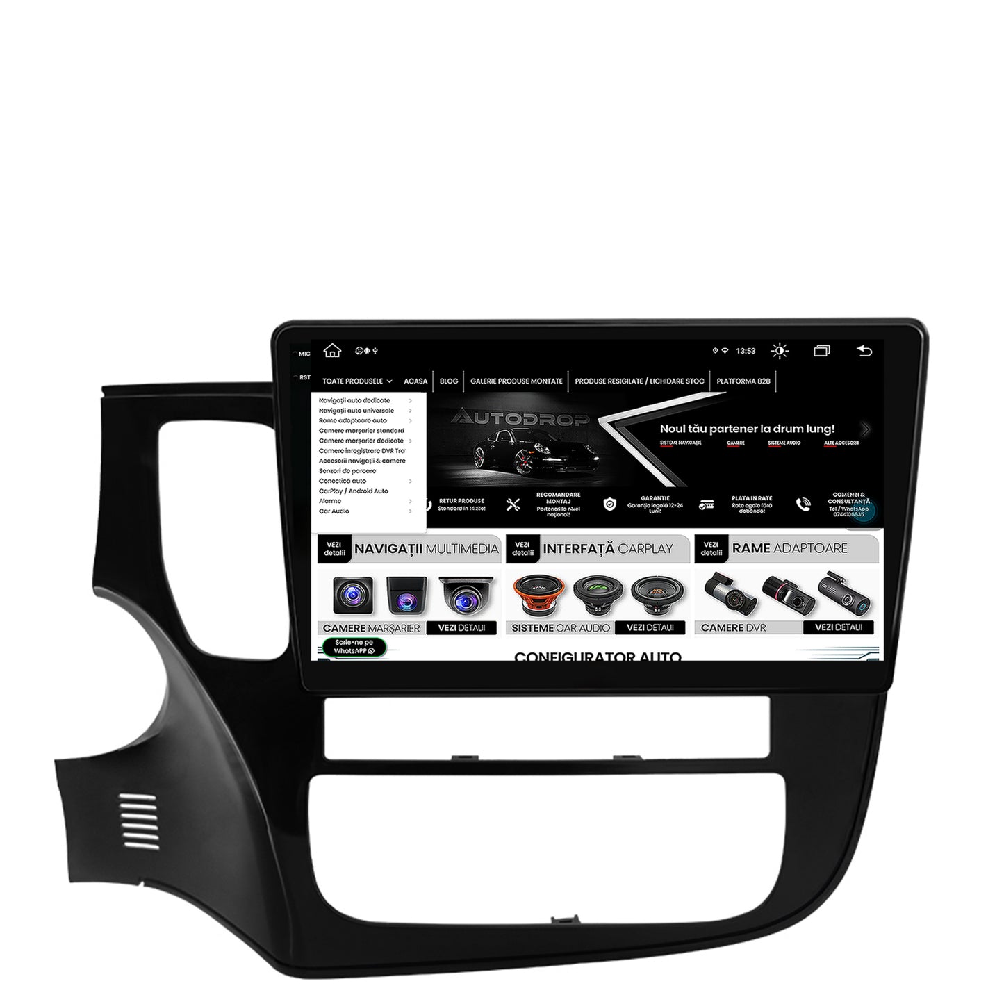 Navigatie Mitsubishi Outlander (2013-2020), Android, X-Octacore / 8GB RAM + 256GB ROM, 10.36 Inch - AD-BGX10008+AD-BGRKIT268