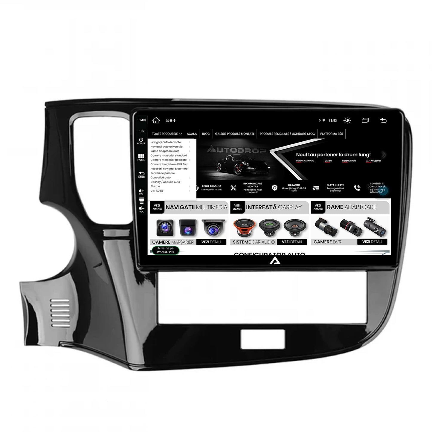 Navigatie Mitsubishi Outlander (2019-2021), Android, Z-Octacore / 8GB RAM + 256GB ROM, 10.1 Inch - AD-BGZ10008+AD-BGRKIT281