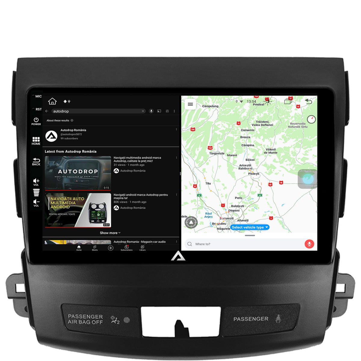 Navigatie Mitsubishi Outlander / Peugeot 4007 / Citron C-Crosser, Android, Z-Octacore / 8GB RAM + 256GB ROM, 9 Inch - AD-BGZ9008+AD-BGRKIT276