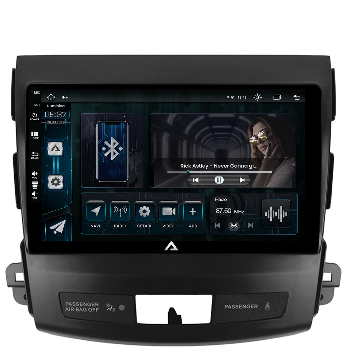 Navigatie Mitsubishi Outlander / Peugeot 4007 / Citron C-Crosser, Android, Z-Octacore / 8GB RAM + 256GB ROM, 9 Inch - AD-BGZ9008+AD-BGRKIT276