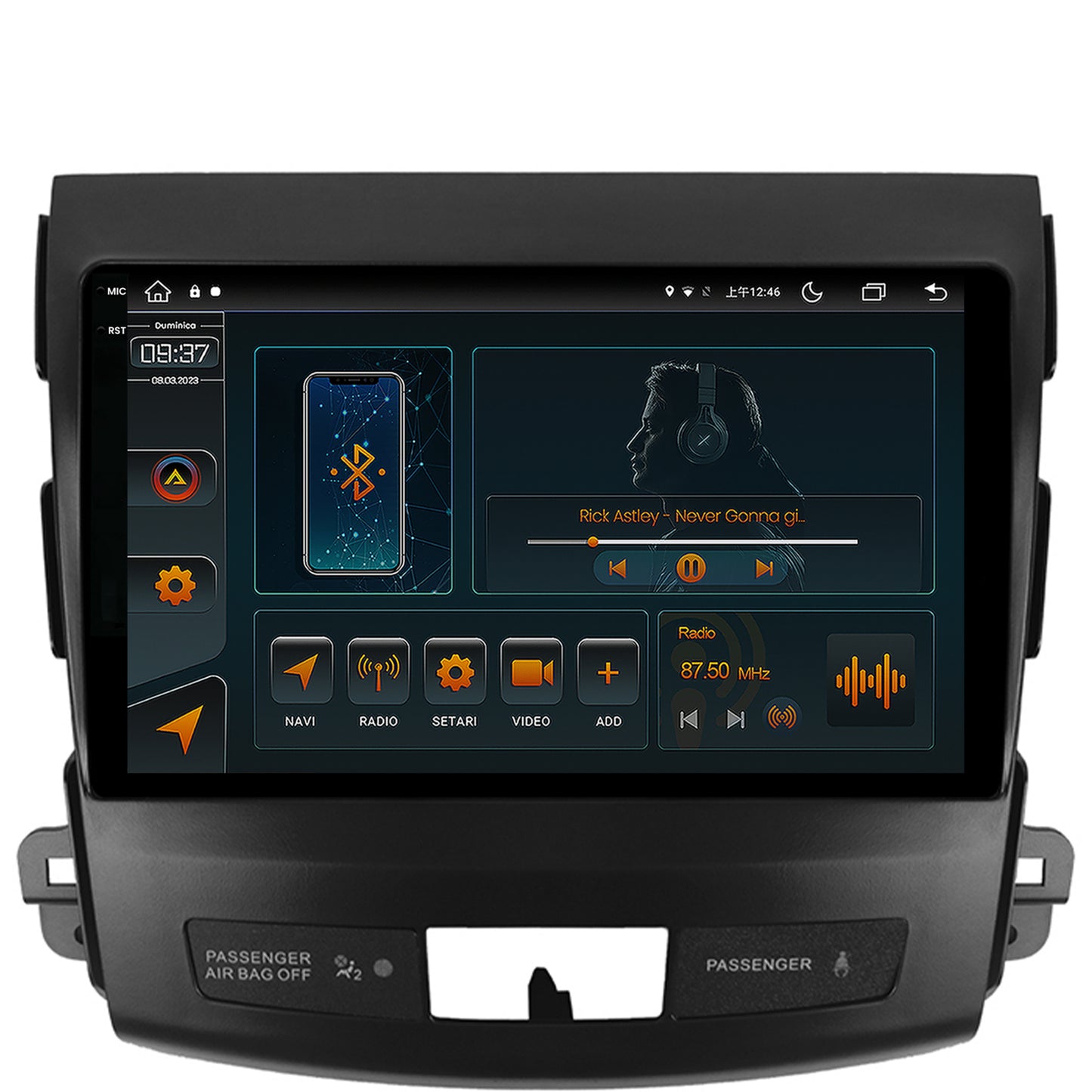 Navigatie Mitsubishi Outlander / Peugeot 4007 / Citron C-Crosser, Android, V-Octacore / 4GB RAM + 64GB ROM, 9.5 Inch - AD-BGV9004+AD-BGRKIT276