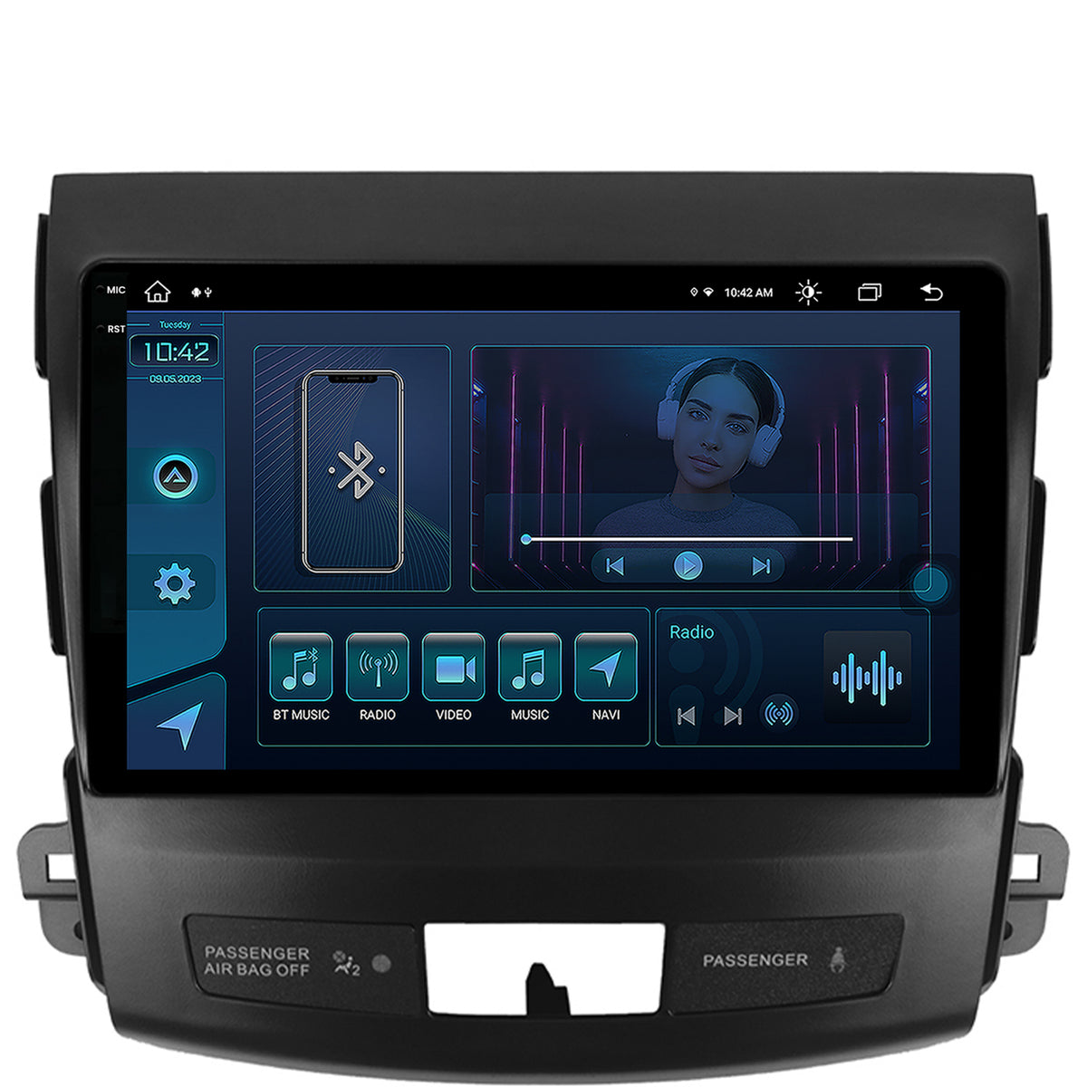 Navigatie Mitsubishi Outlander / Peugeot 4007 / Citron C-Crosser, Android, X-Octacore / 8GB RAM + 256GB ROM, 9.5 Inch - AD-BGX9008+AD-BGRKIT276