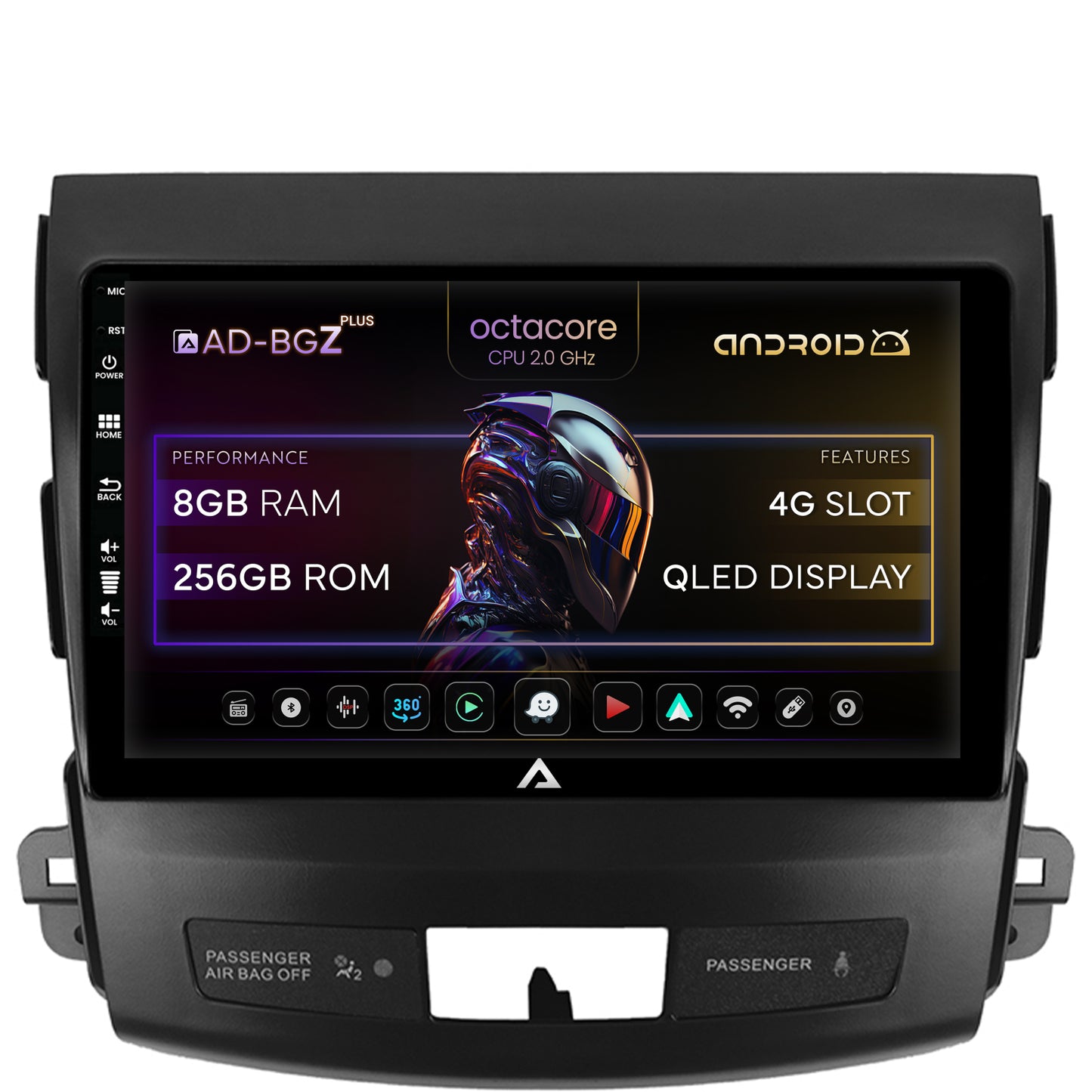 Navigatie Mitsubishi Outlander / Peugeot 4007 / Citron C-Crosser, Android, Z-Octacore / 8GB RAM + 256GB ROM, 9 Inch - AD-BGZ9008+AD-BGRKIT276