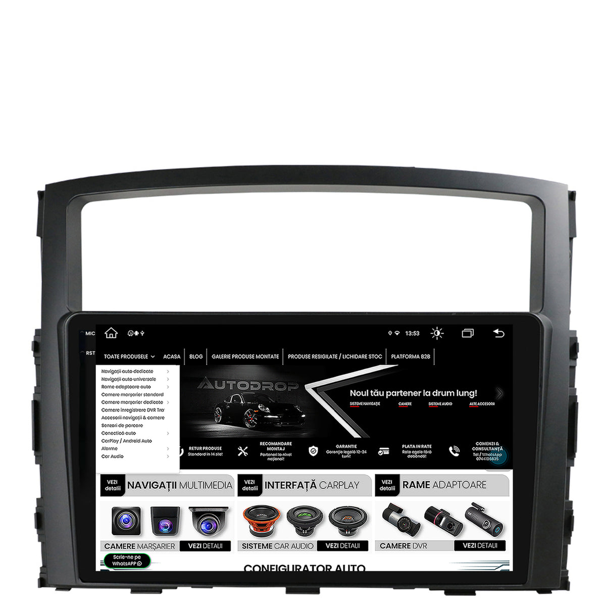 Navigatie Mitsubishi Pajero (2006-2014), Android, X-Octacore / 8GB RAM + 256GB ROM, 9.5 Inch - AD-BGX9008+AD-BGRKIT271