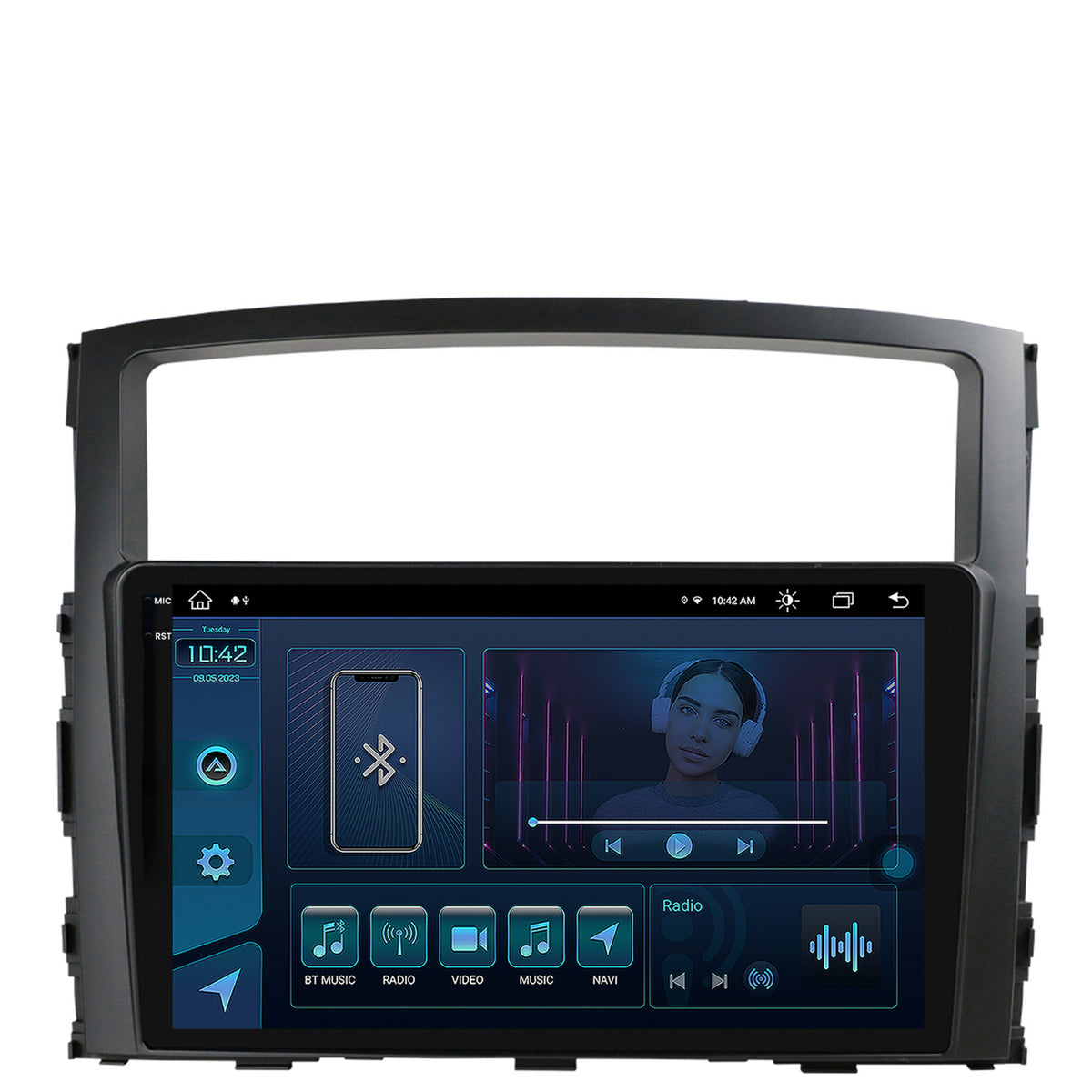 Navigatie Mitsubishi Pajero (2006-2014), Android, X-Octacore / 8GB RAM + 256GB ROM, 9.5 Inch - AD-BGX9008+AD-BGRKIT271
