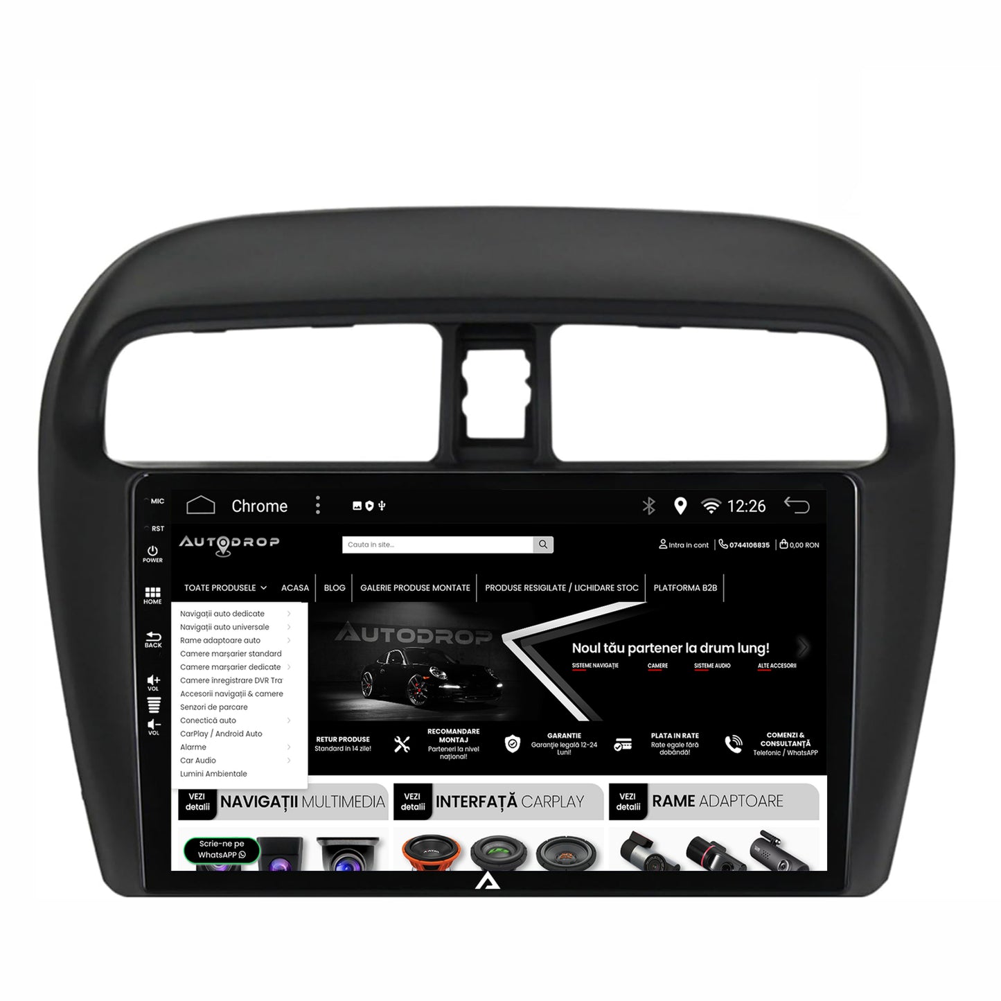 Navigatie Mitsubishi Space Star / Mirage / Attrage, Android, A-Octacore / 4GB RAM + 64GB ROM, 9 Inch - AD-BGA9004+AD-BGRKIT267V3