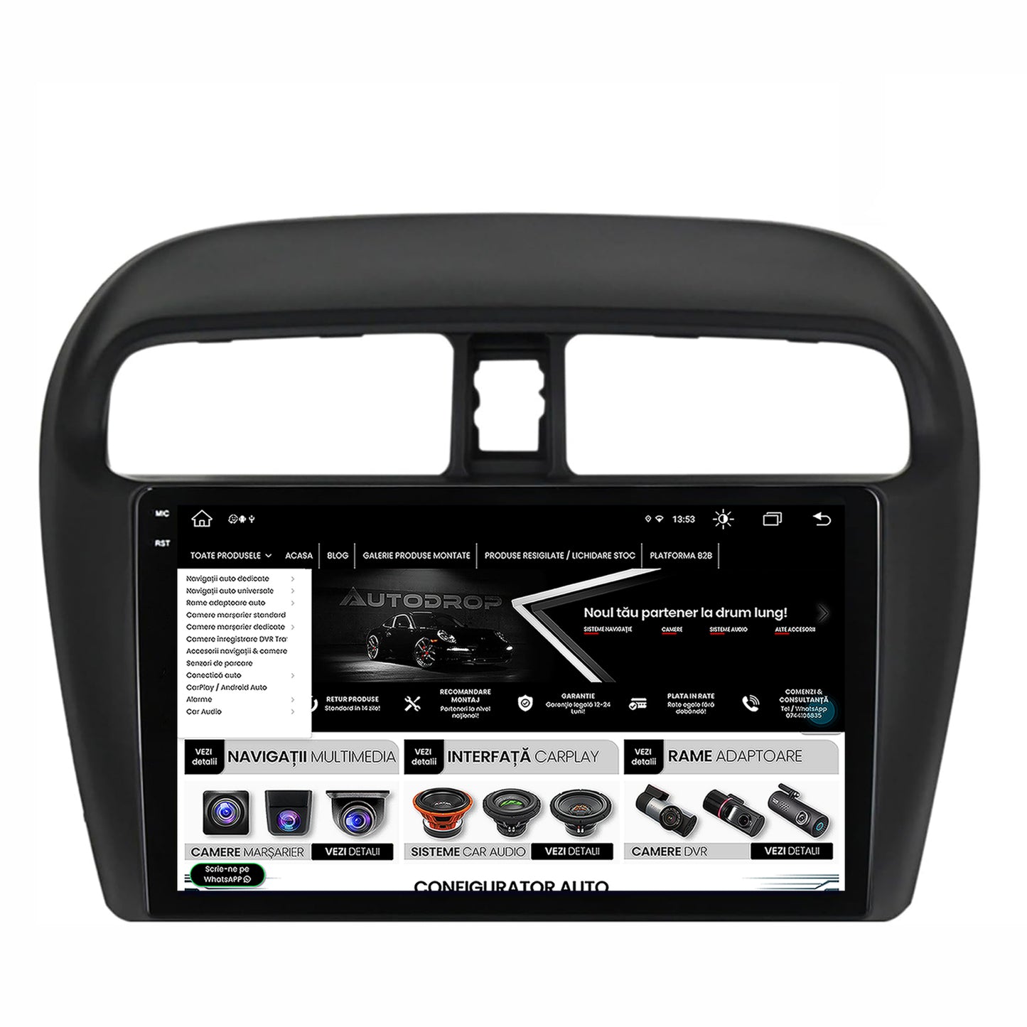 Navigatie Mitsubishi Space Star / Mirage / Attrage, Android, X-Octacore / 8GB RAM + 256GB ROM, 9.5 Inch - AD-BGX9008+AD-BGRKIT267V3