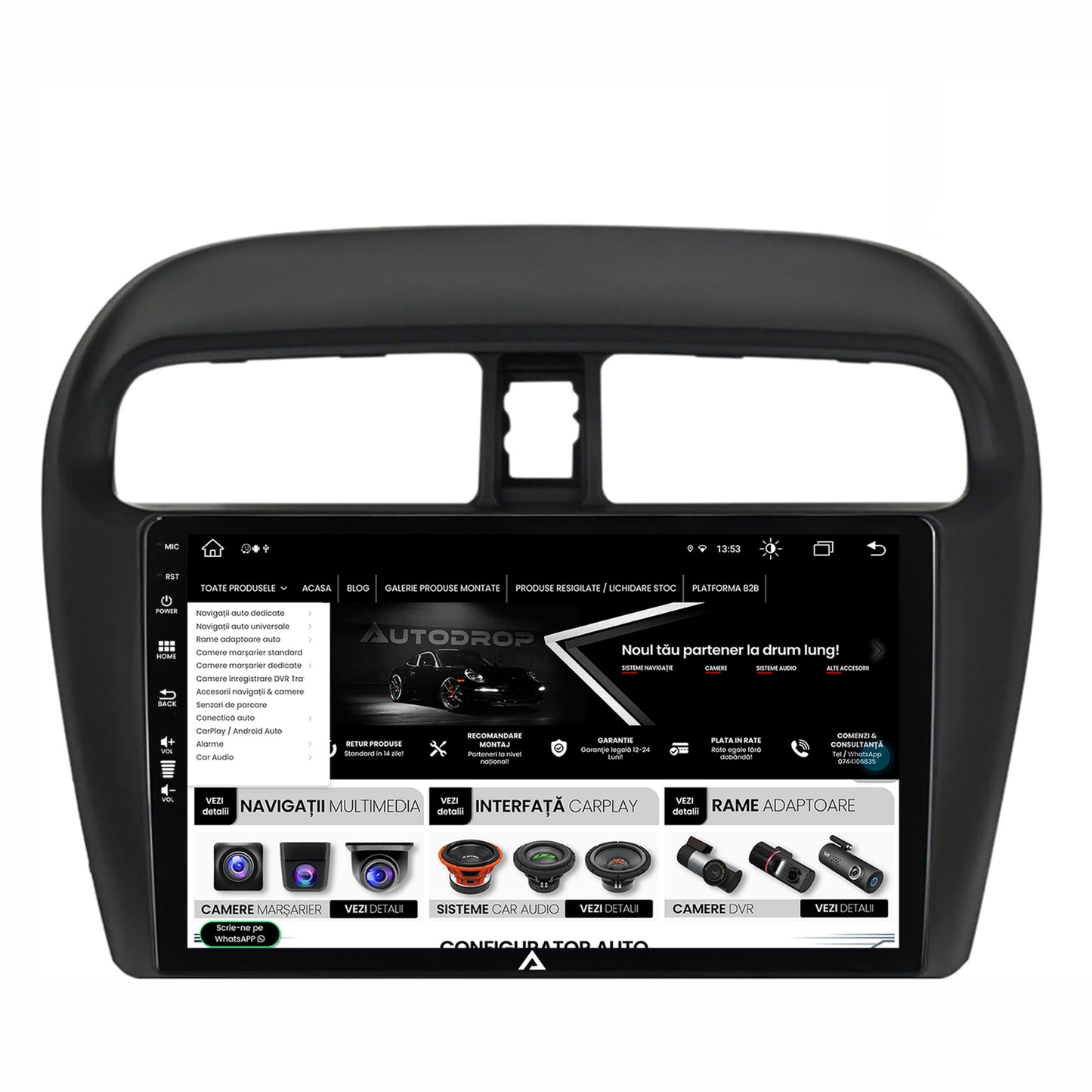 Navigatie Mitsubishi Space Star / Mirage / Attrage, Android, Z-Octacore / 8GB RAM + 256GB ROM, 9 Inch - AD-BGZ9008+AD-BGRKIT267V3