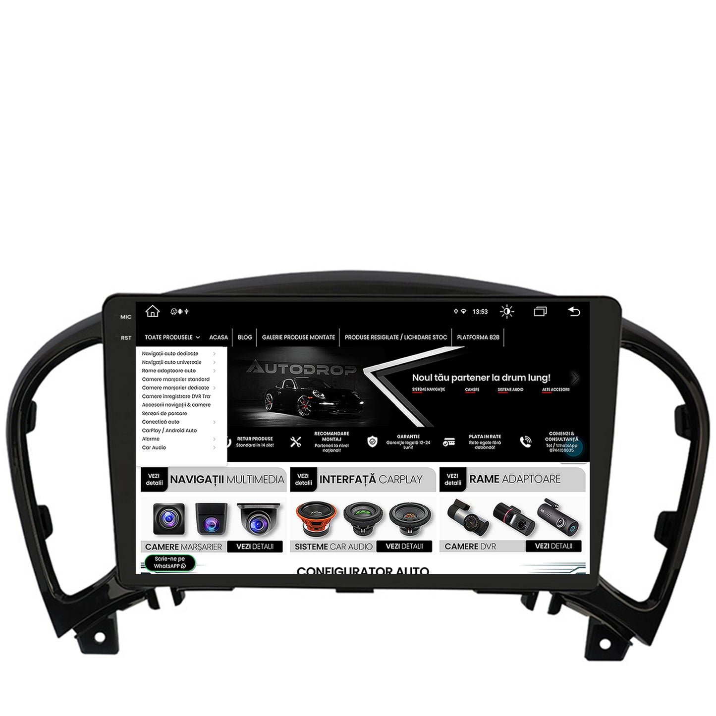 Navigatie Nissan Juke (2010-2019), Android, V-Octacore / 4GB RAM + 64GB ROM, 9.5 Inch - AD-BGV9004+AD-BGRKIT168